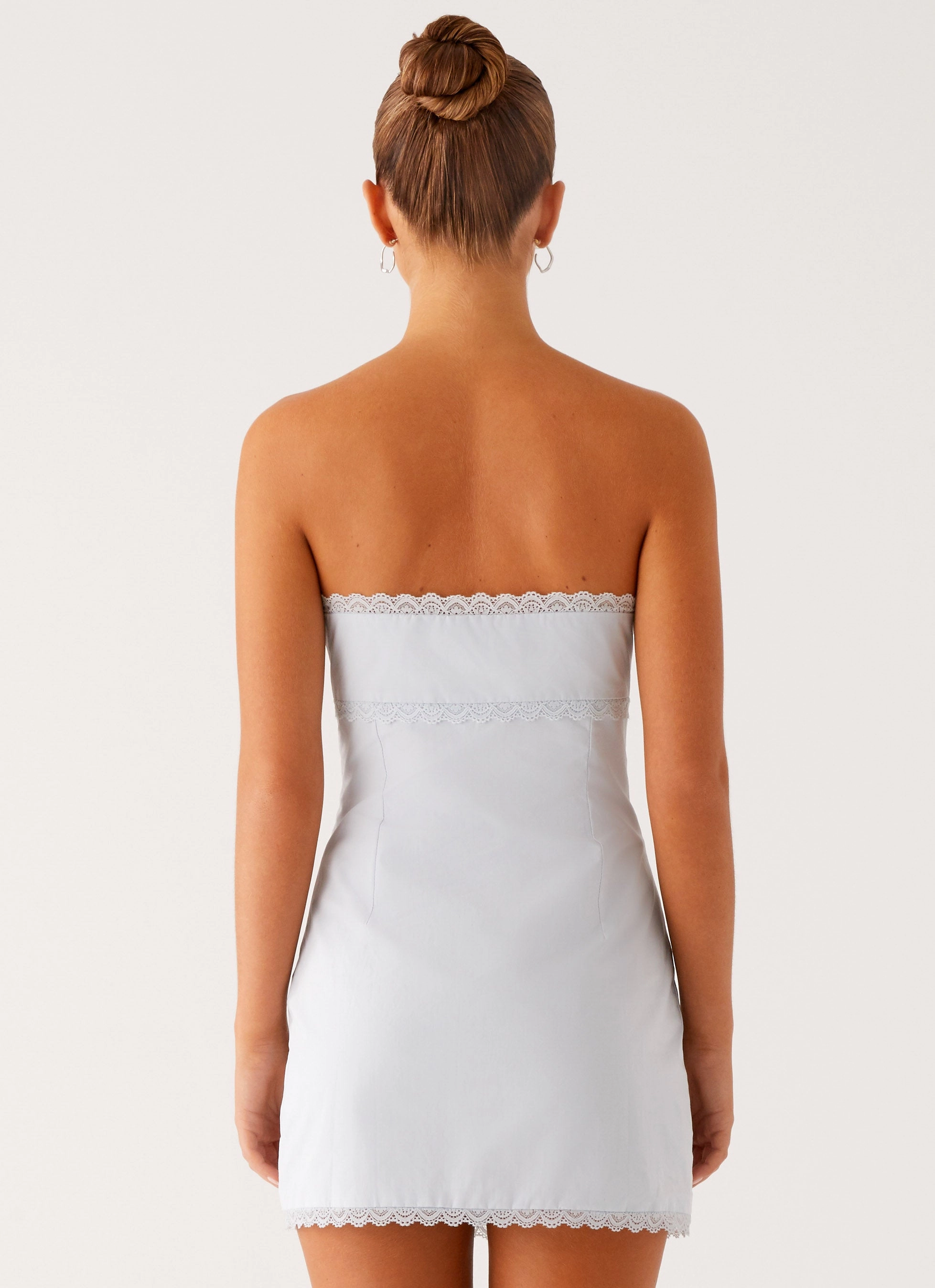 Cala Mini Dress - Blue CrinkleResistantWeave Polished Finish