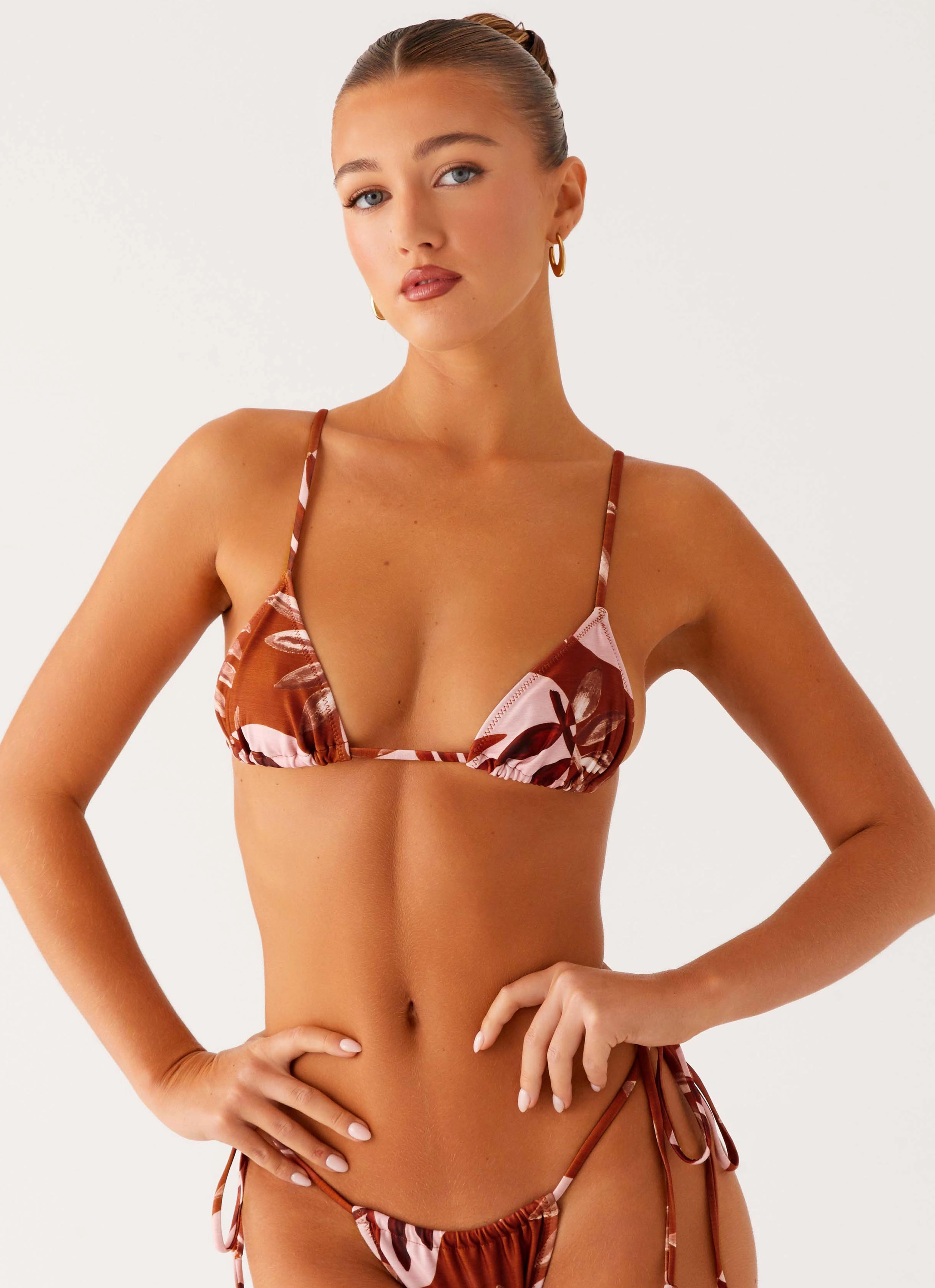 Calista Bikini Top - Cinnamon Palm Lightweight Build Training Ready