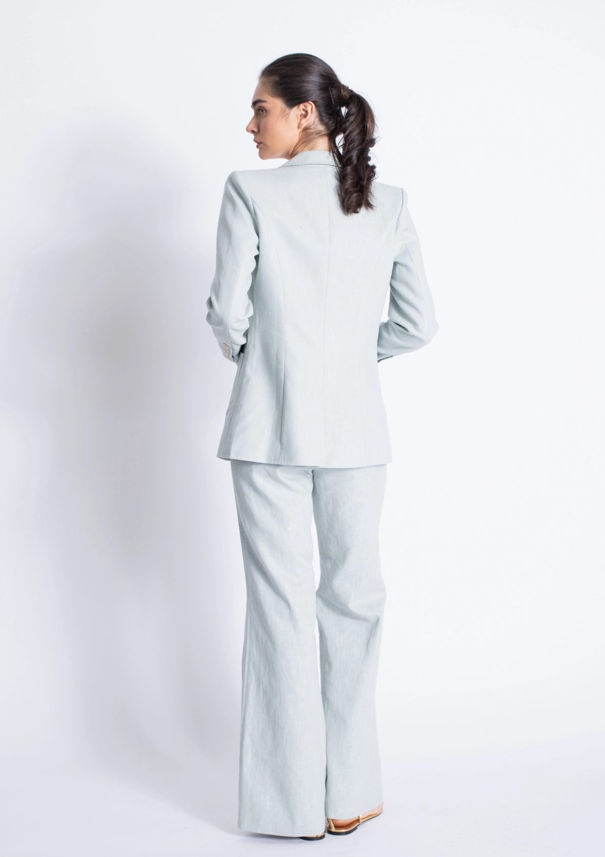 Caliz Linen Blazer EasyCareFabric Layered Shoulder