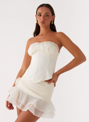 Stylish Fit Call Me Never Tiered Mini Skirt - Ivory