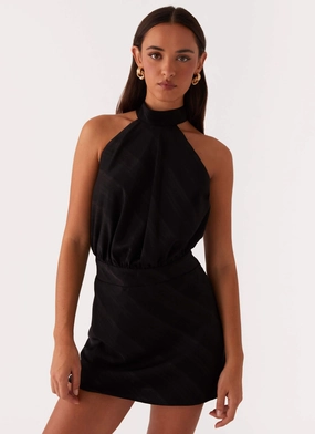 Coffee Break Camera Shy Mini Dress - Black
