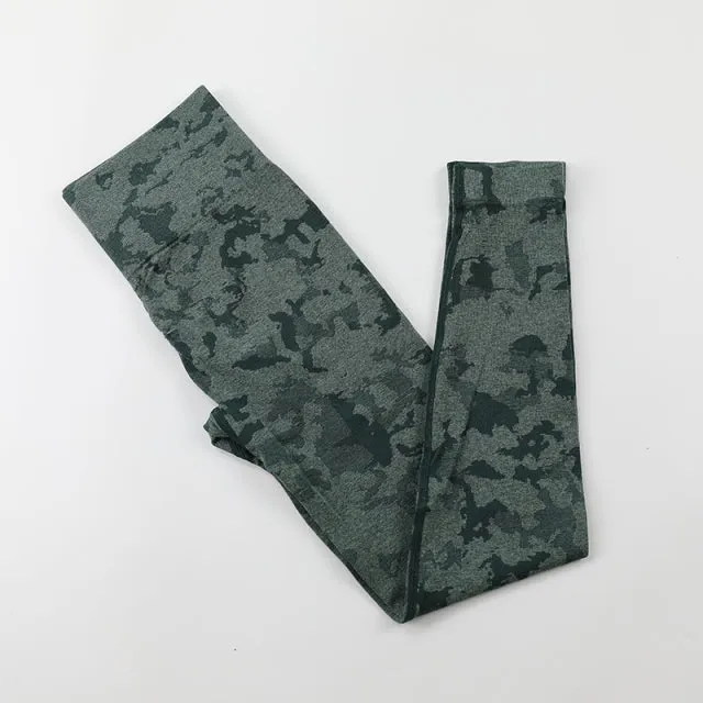 Camo Seamless Yoga Leggings High Waist Booty Gym Sports Pants