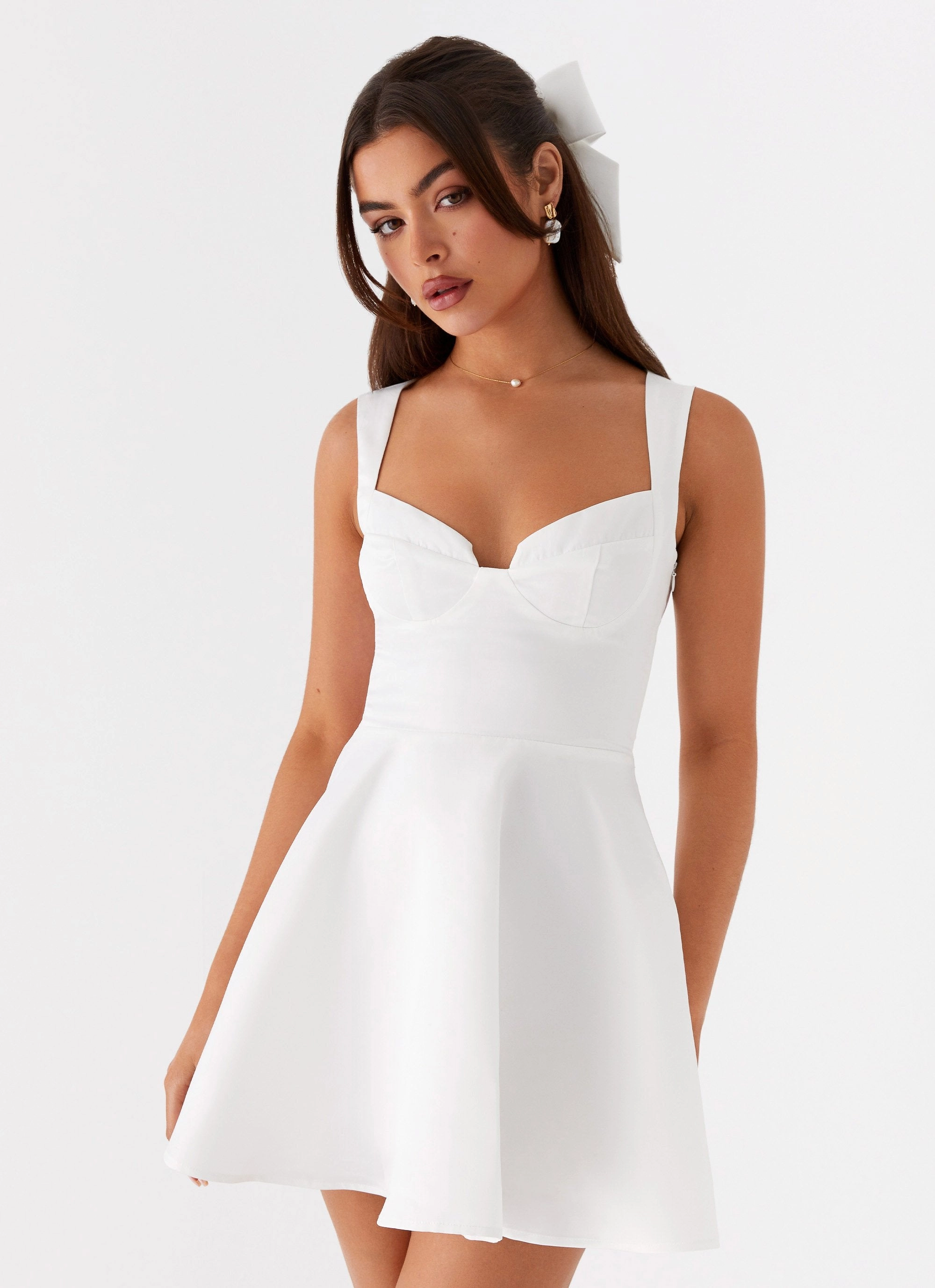 Urban Minimalism Candice Mini Dress - White