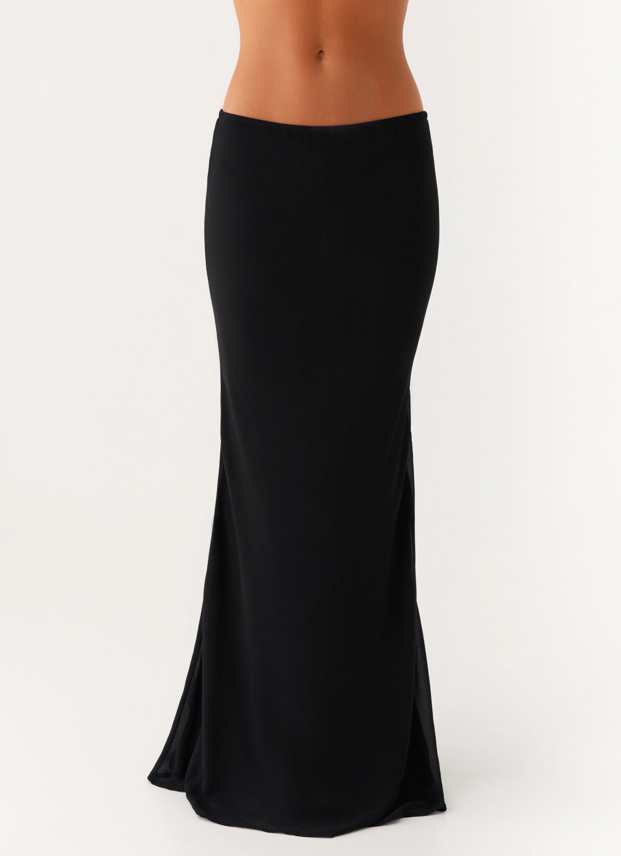 Wrinkle resistant fabric Canyon Chiffon Maxi Skirt - Black