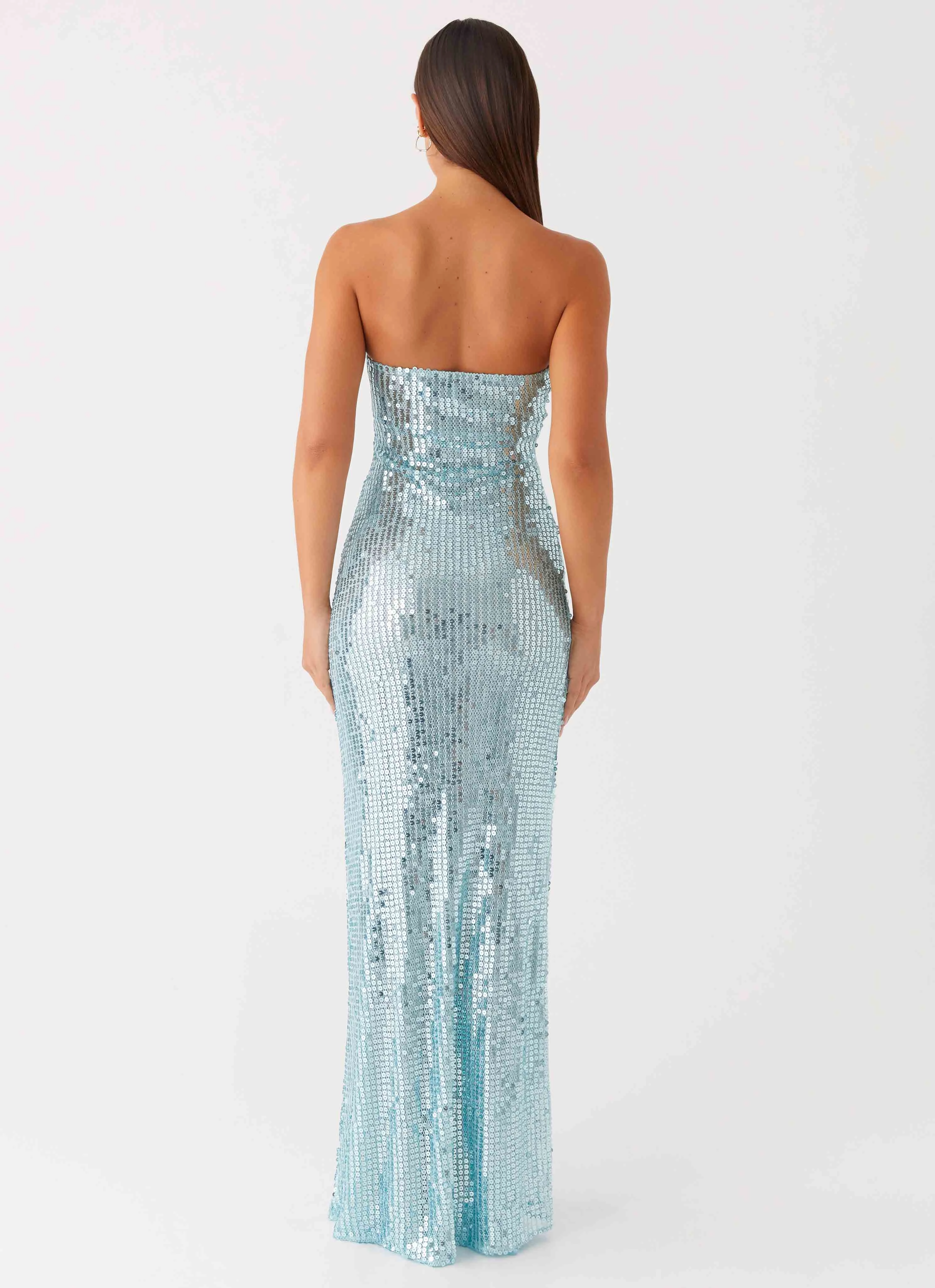 Lyric Sequin Maxi Dress - Turquoise Vintage-Inspired Classic-style