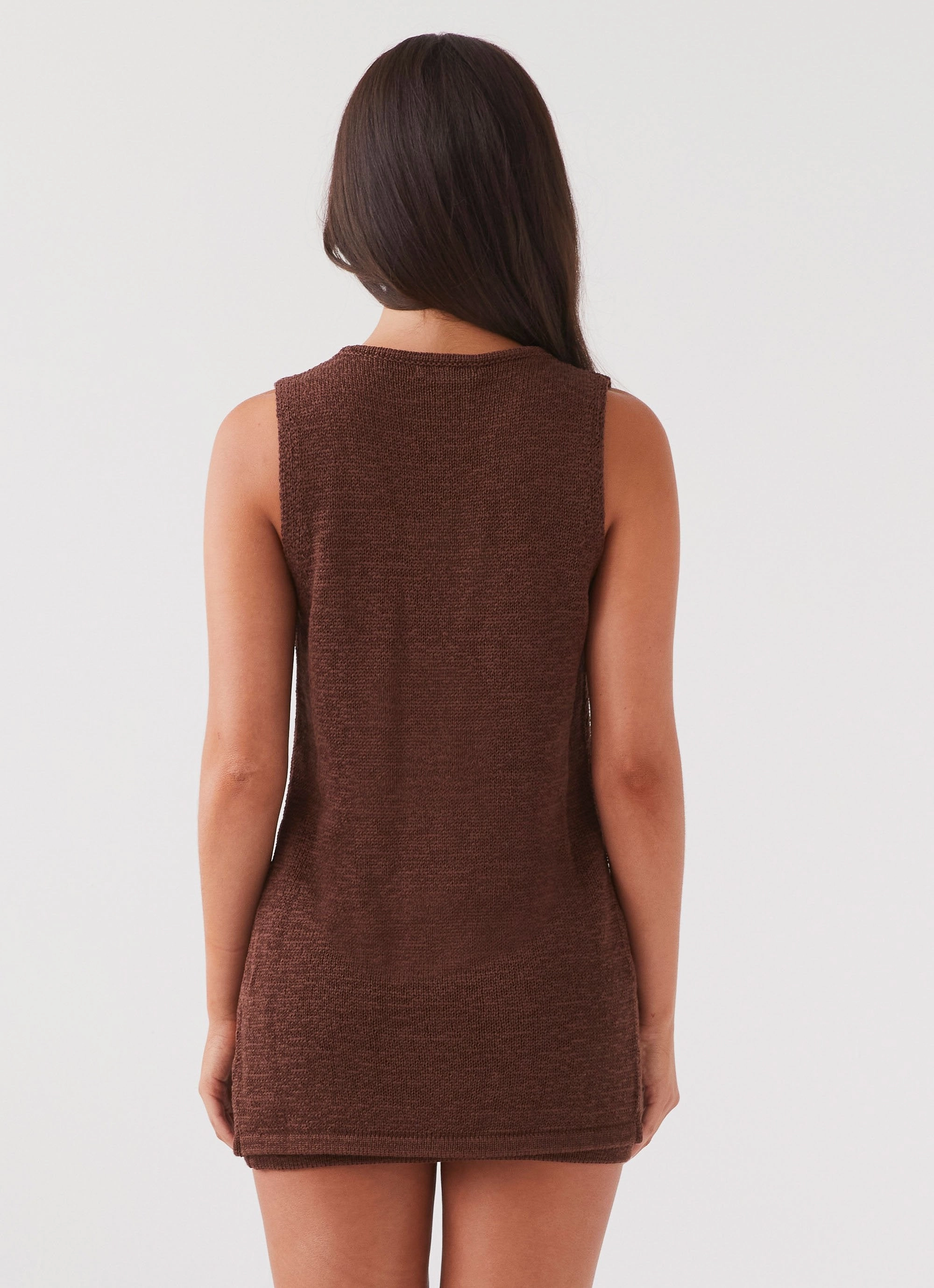 Minimalist Look Capri Glow Knit Skirt - Chocolate