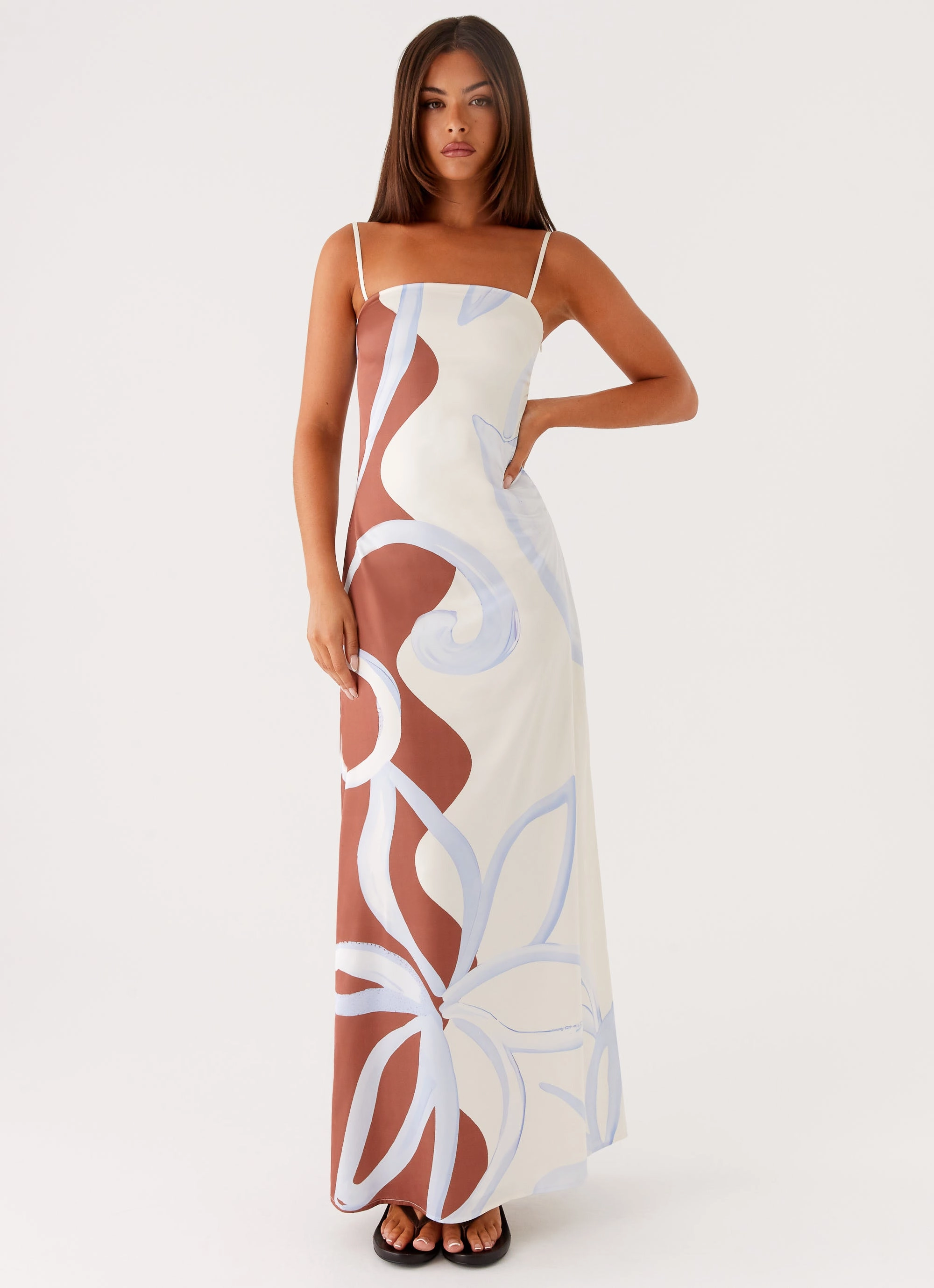 Aster Bloom Maxi Dress - Bloom Wave Print Grass Soft