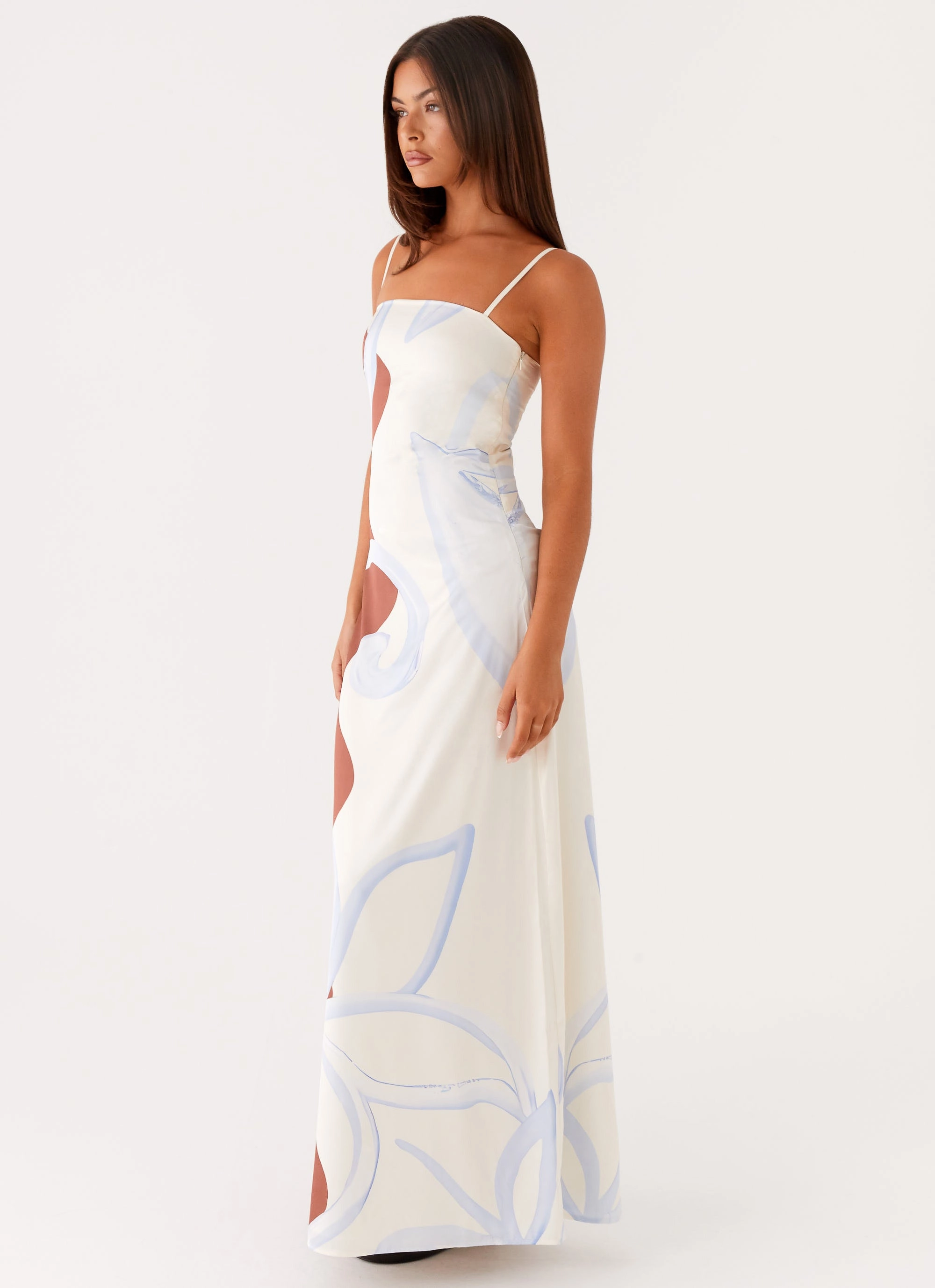 Aster Bloom Maxi Dress - Bloom Wave Print Light And Airy