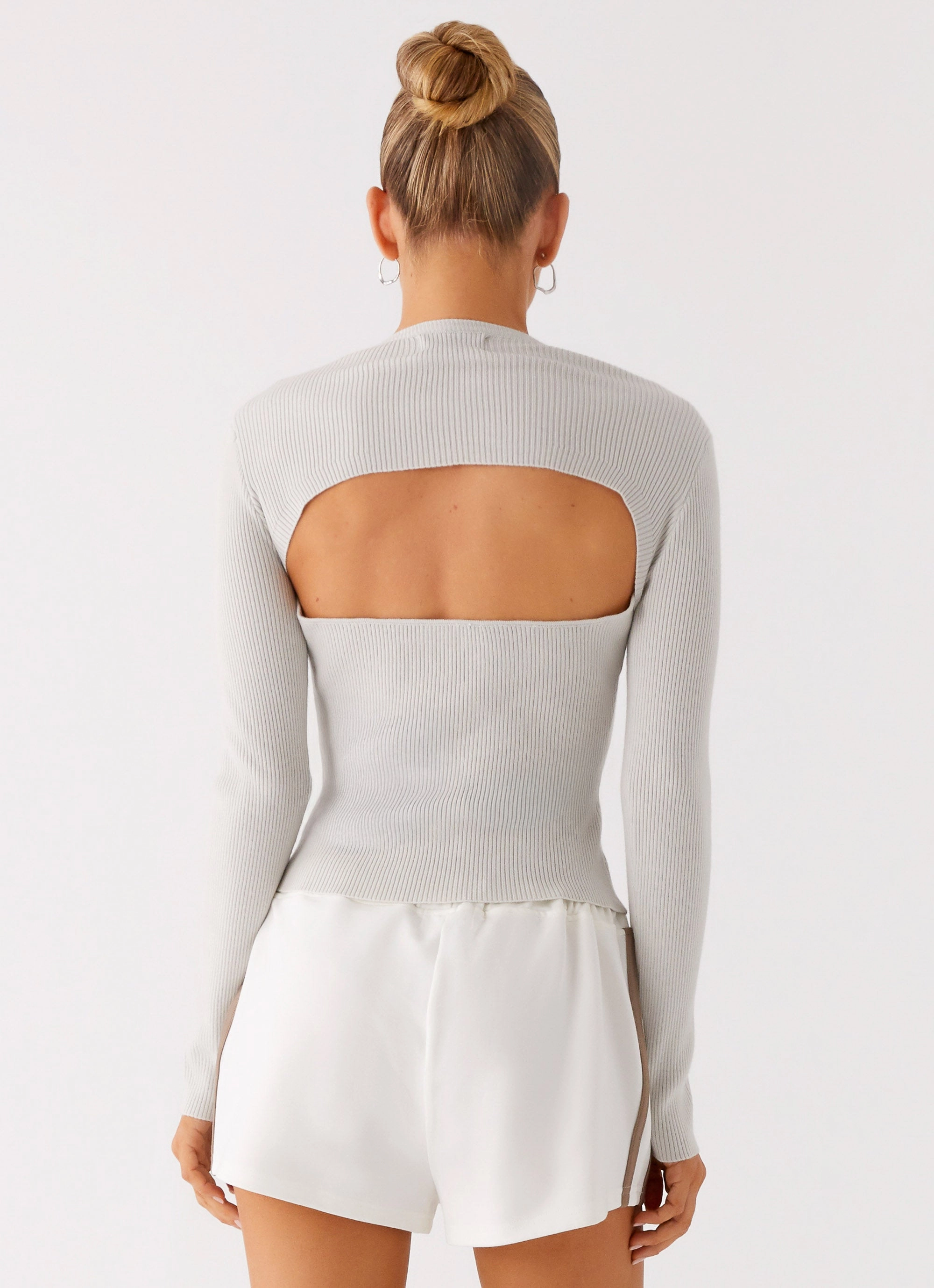 ButtonFront Carissa Open Back Top - Grey