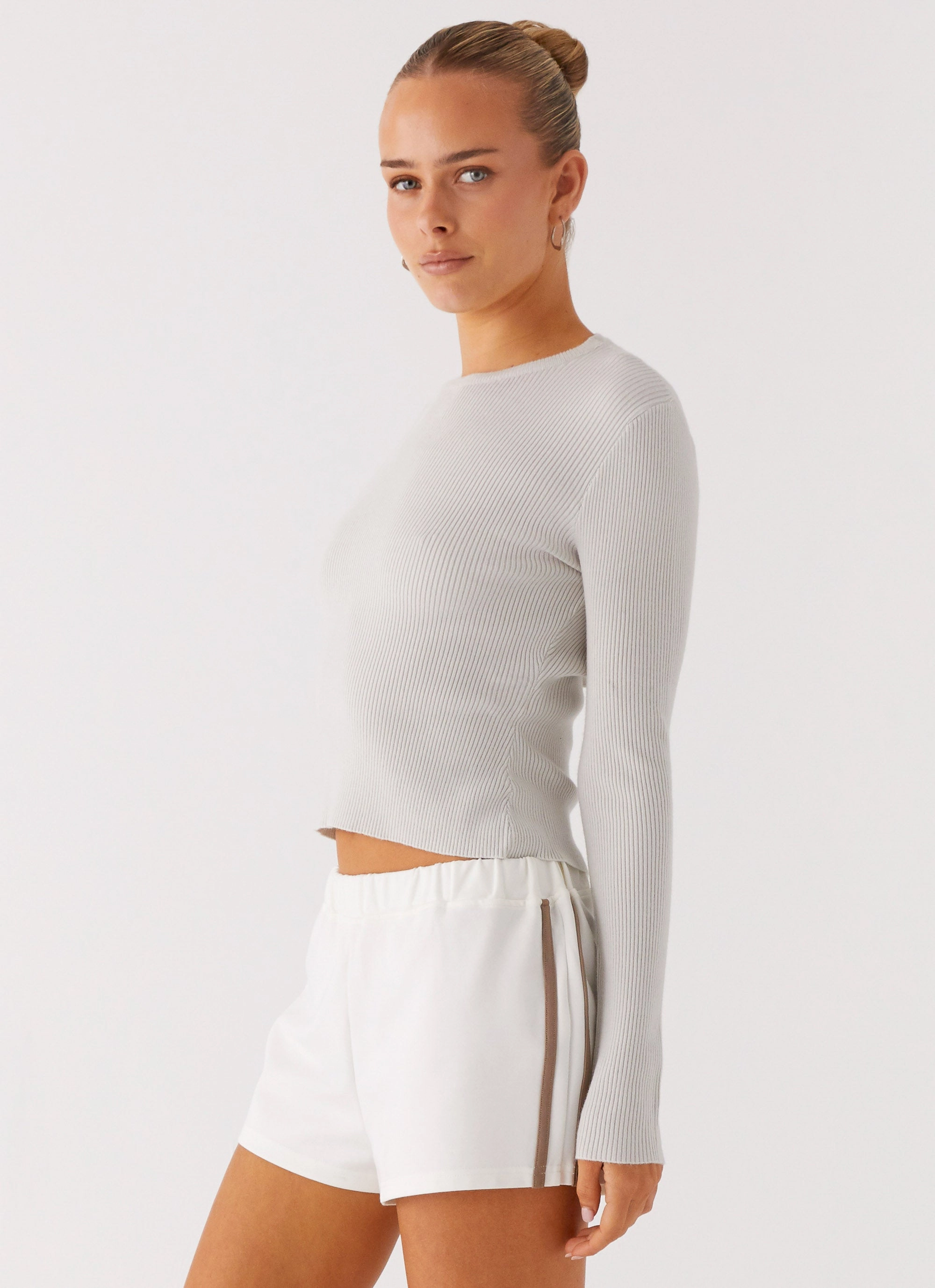 Carissa Open Back Top - Grey NoiseReduciting Zipper