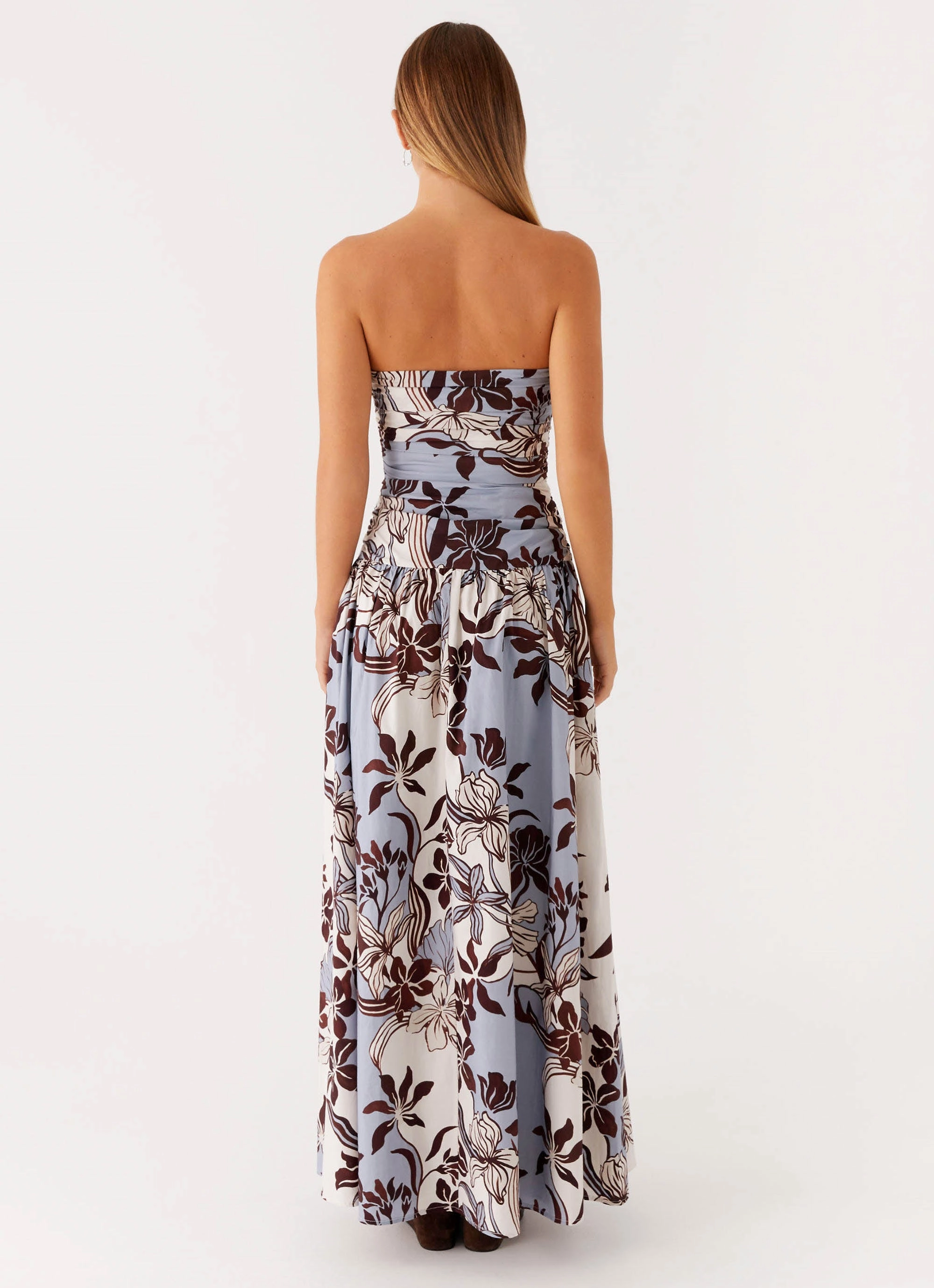 All Moments Carmel Maxi Dress - Bluewood Blossom