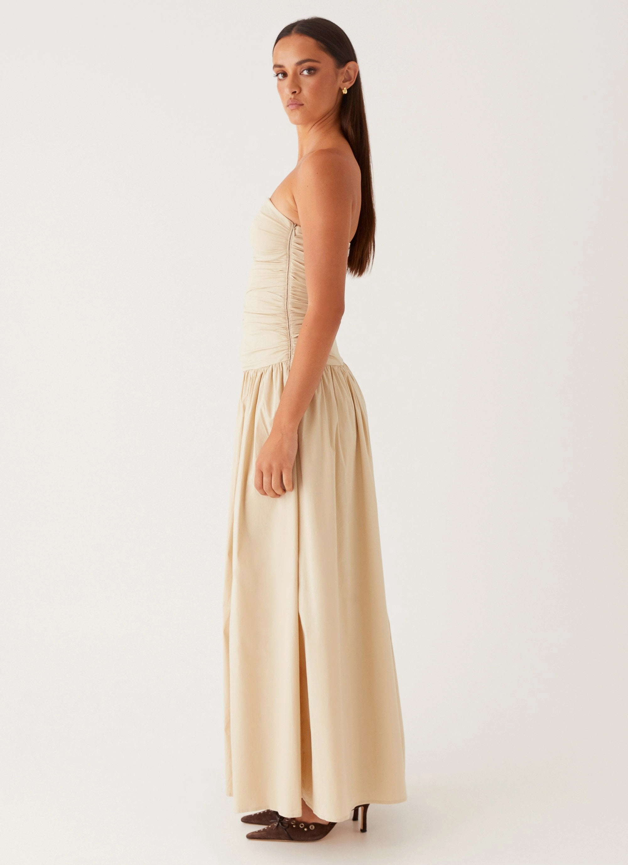 Carmel Maxi Dress - Ivory Soft Glide Pure Motion