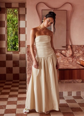 Flared shape Carmel Maxi Dress - Ivory