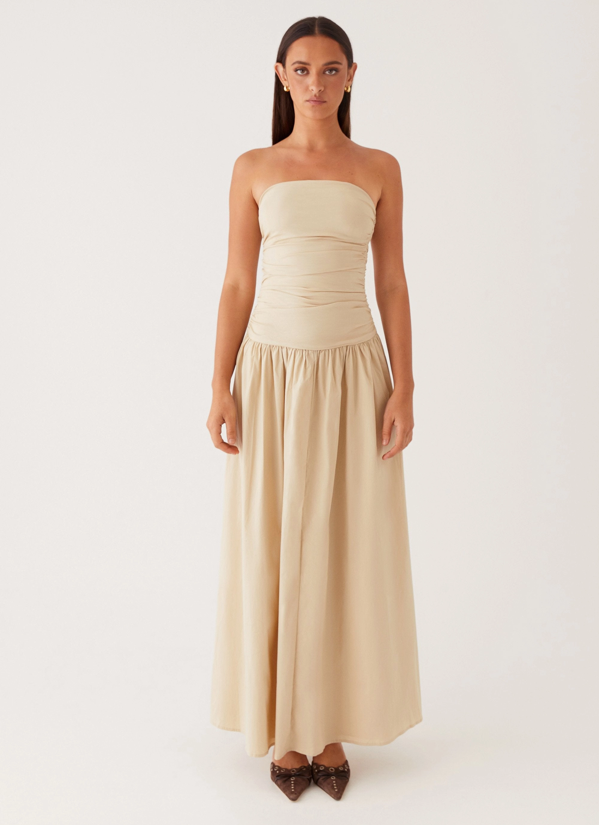 Cut-Out-Detail Carmel Maxi Dress - Ivory