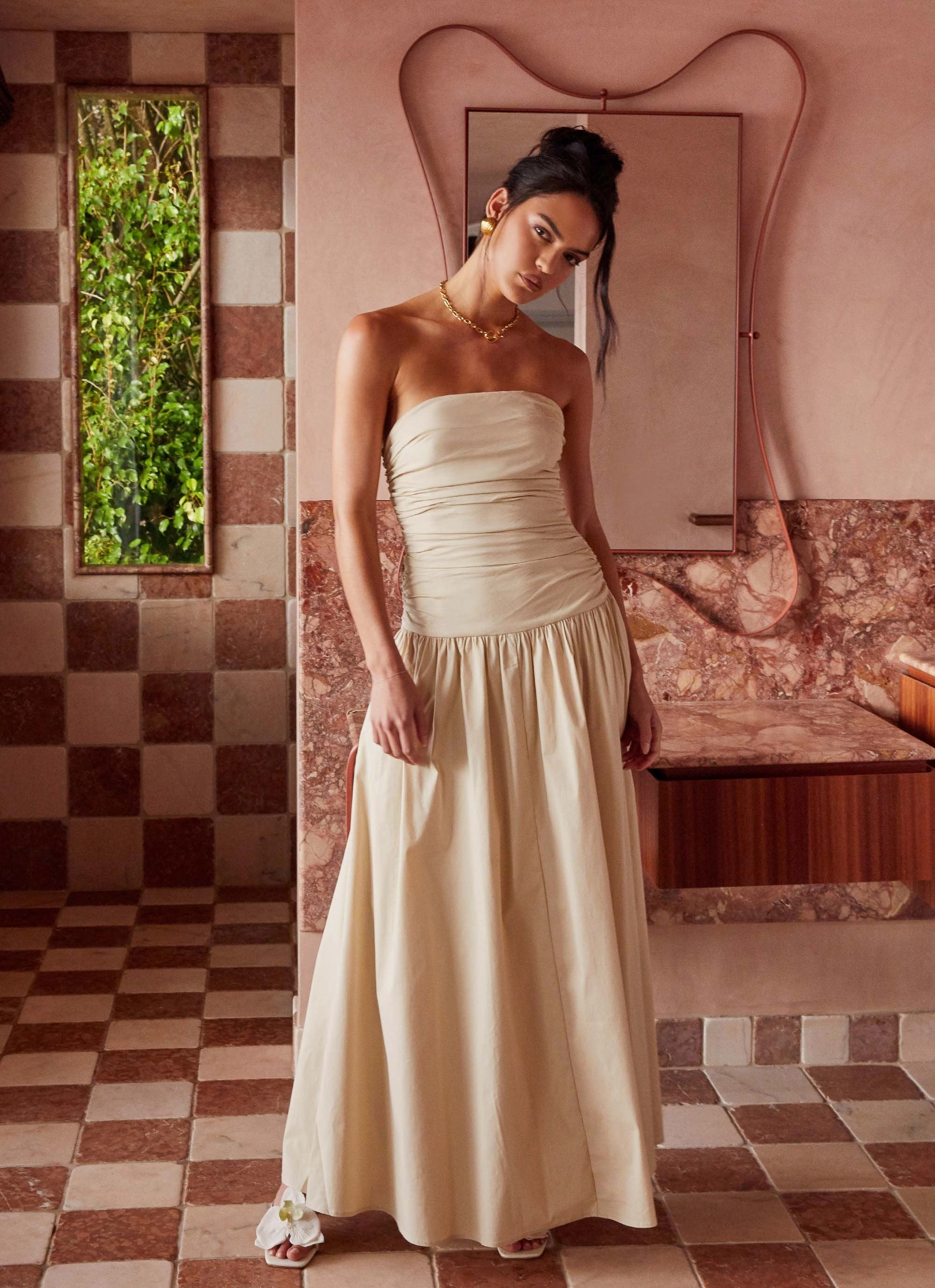 Flared shape Carmel Maxi Dress - Ivory