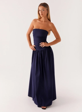 Mix-And-Match Sophisticated Design Carmel Maxi Dress - Navy