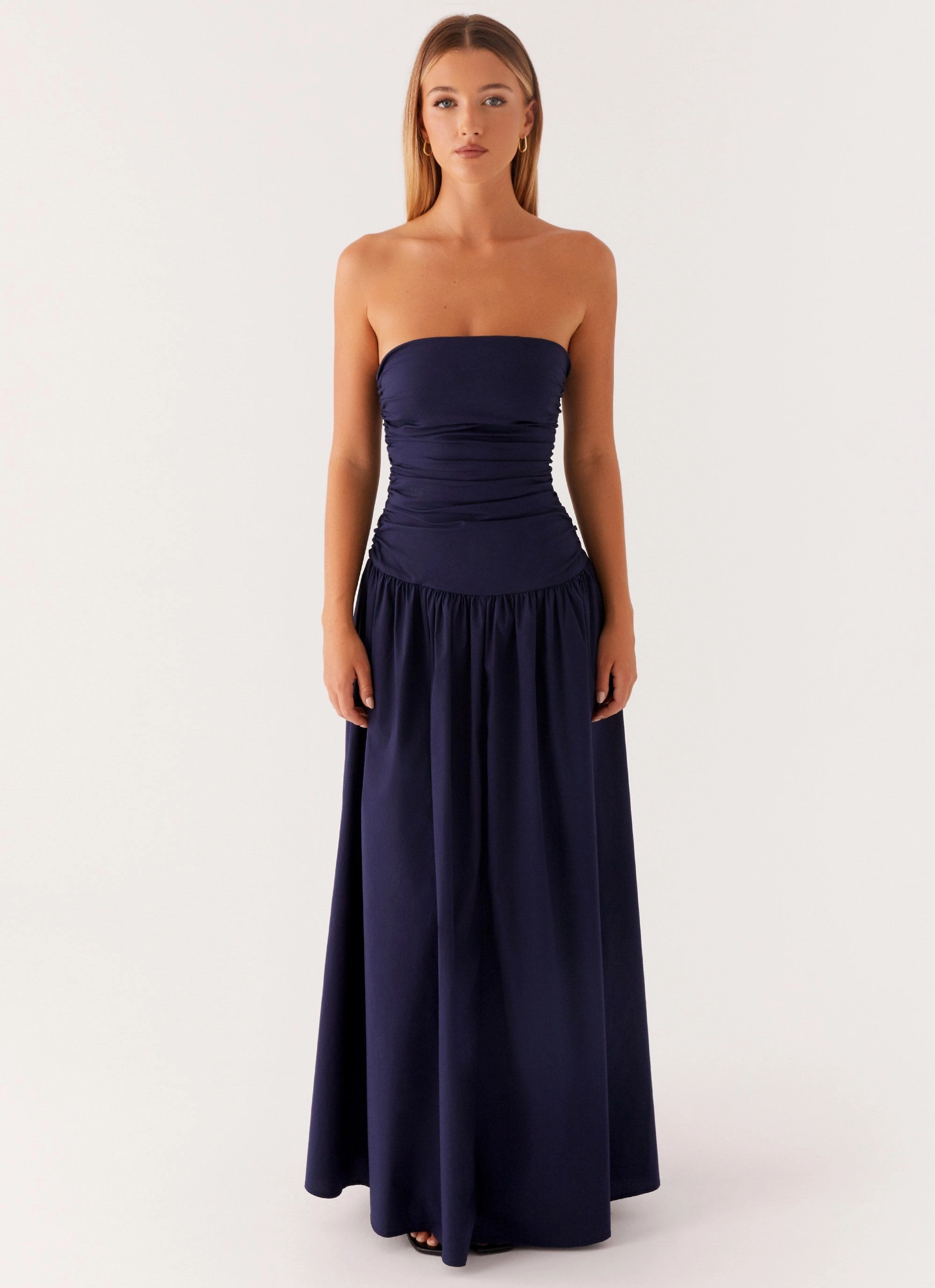 Carmel Maxi Dress - Navy Comfortable Fashion Wrinkle-Resistant