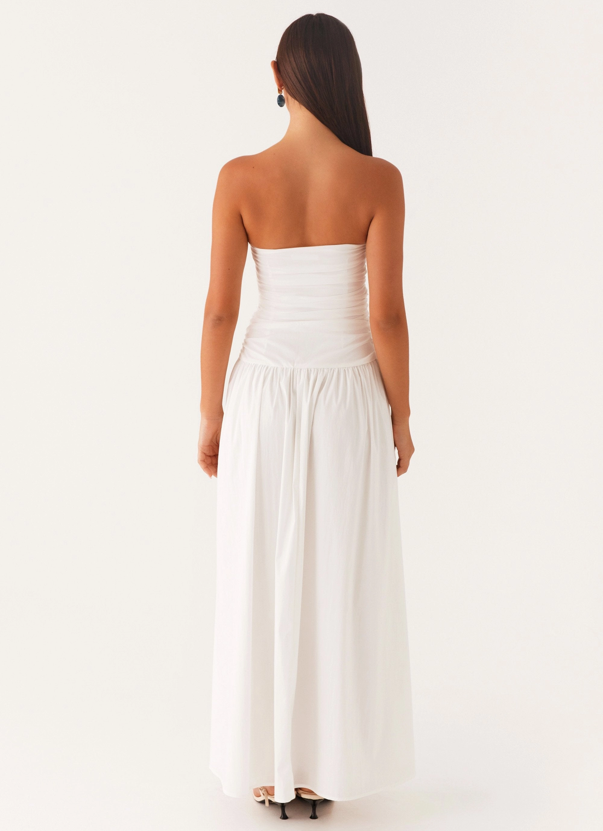 Happy Scent Carmel Maxi Dress - White