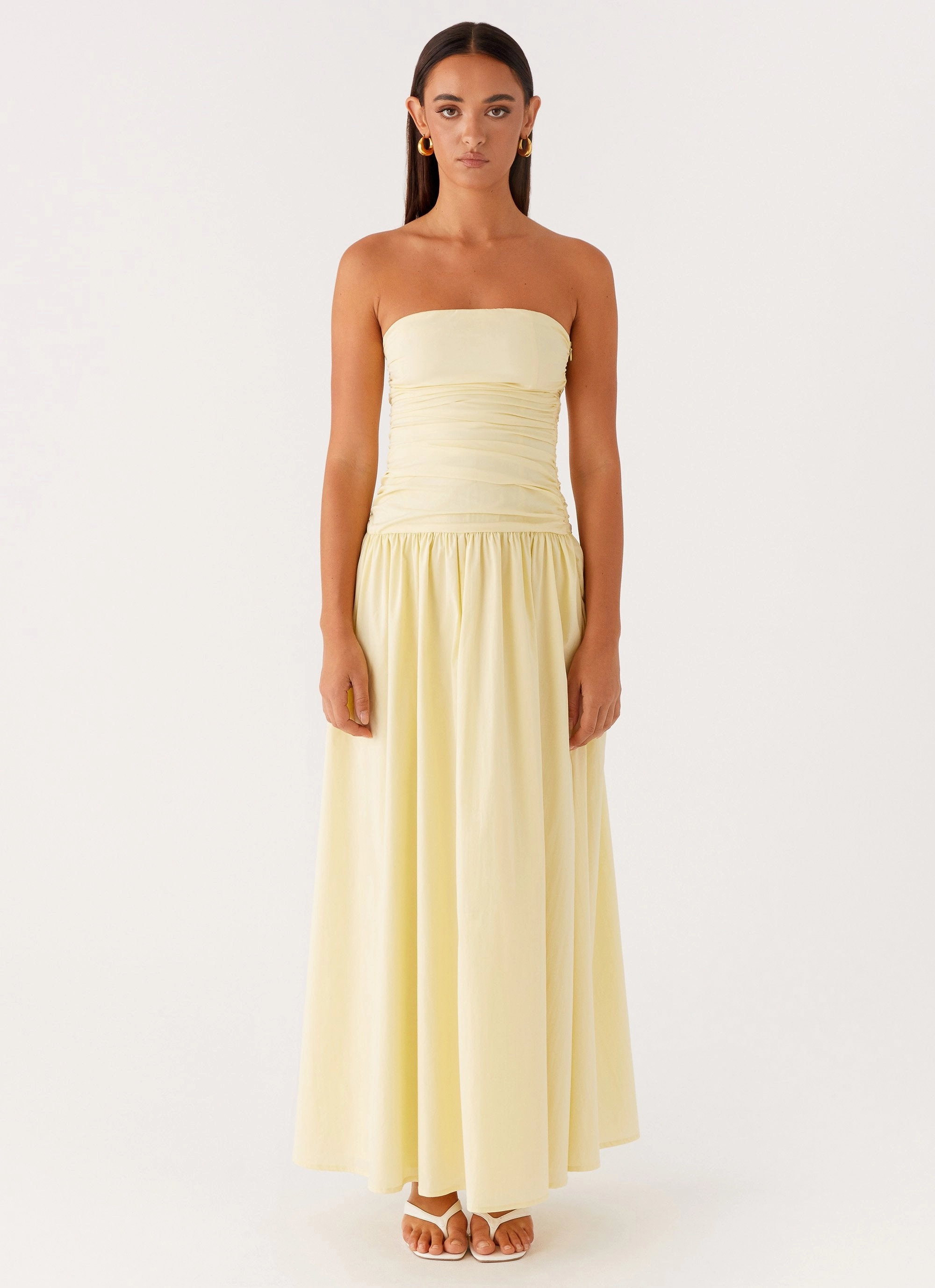 Carmel Maxi Dress - Yellow Minimal Motion Chic Fit