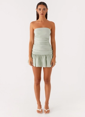 Carmel Mini Dress - Sage Essential Style Nordic Plain
