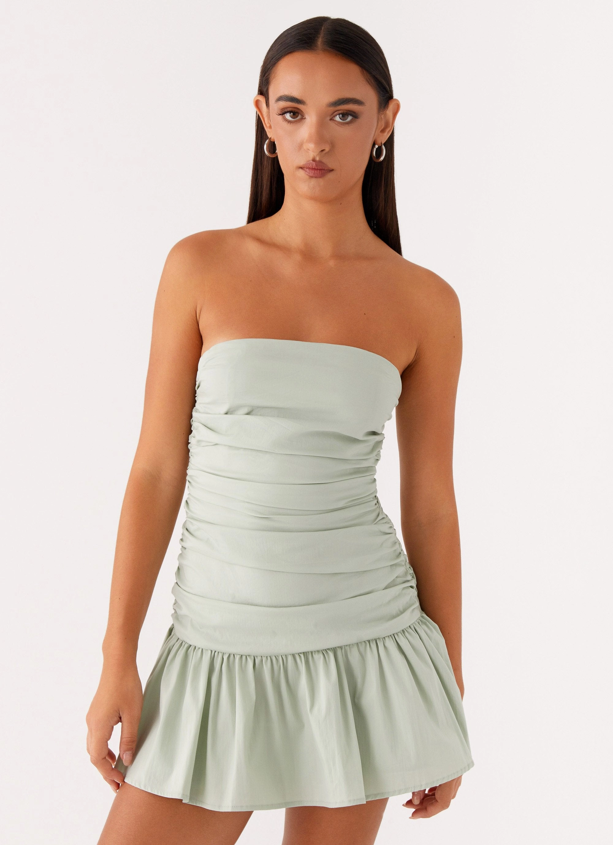 Carmel Mini Dress - Sage Stretch-Recovery Silky Shine