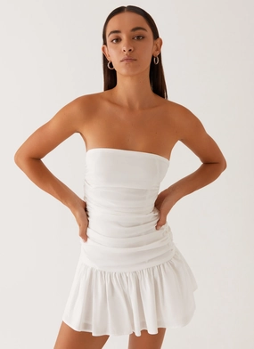 Youthful Look London Cool Carmel Mini Dress - White