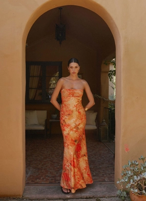 Carmen Maxi Dress - Sunset Floral Editor??s-Pick Sporty Look