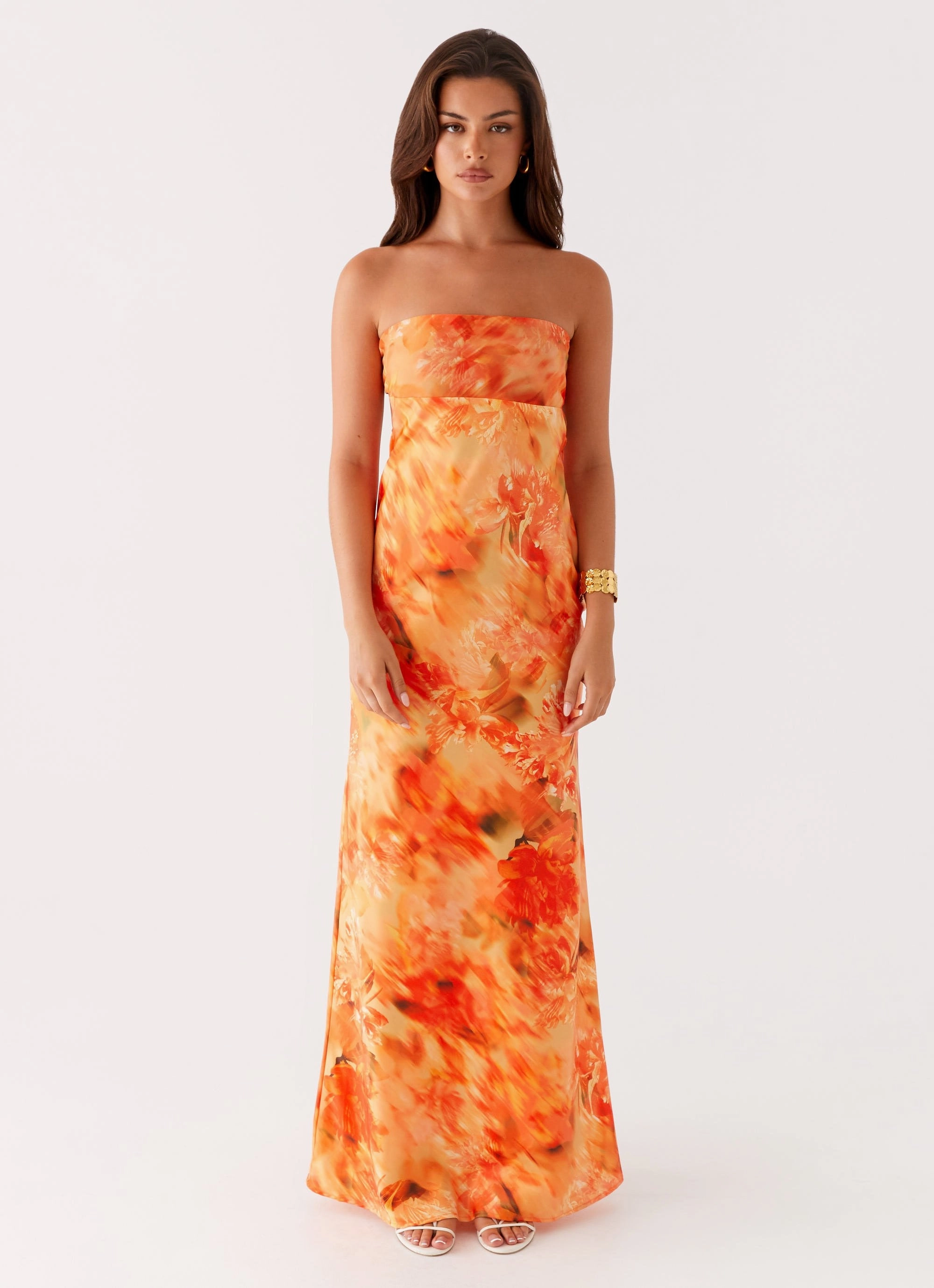 Daily Casual Bold Mood Carmen Maxi Dress - Sunset Floral