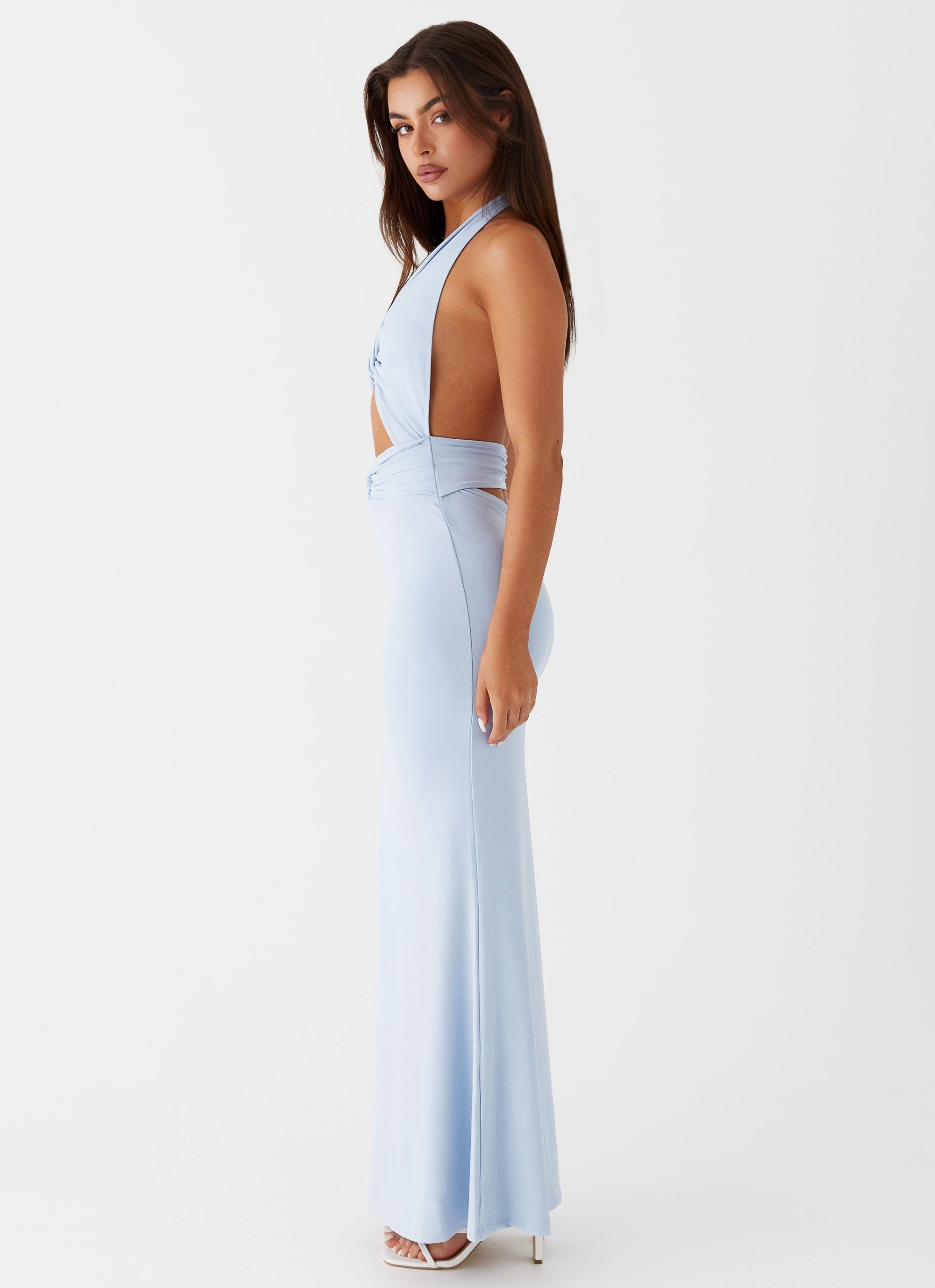 Dreamy Drape Carolina Twist Maxi Dress - Blue