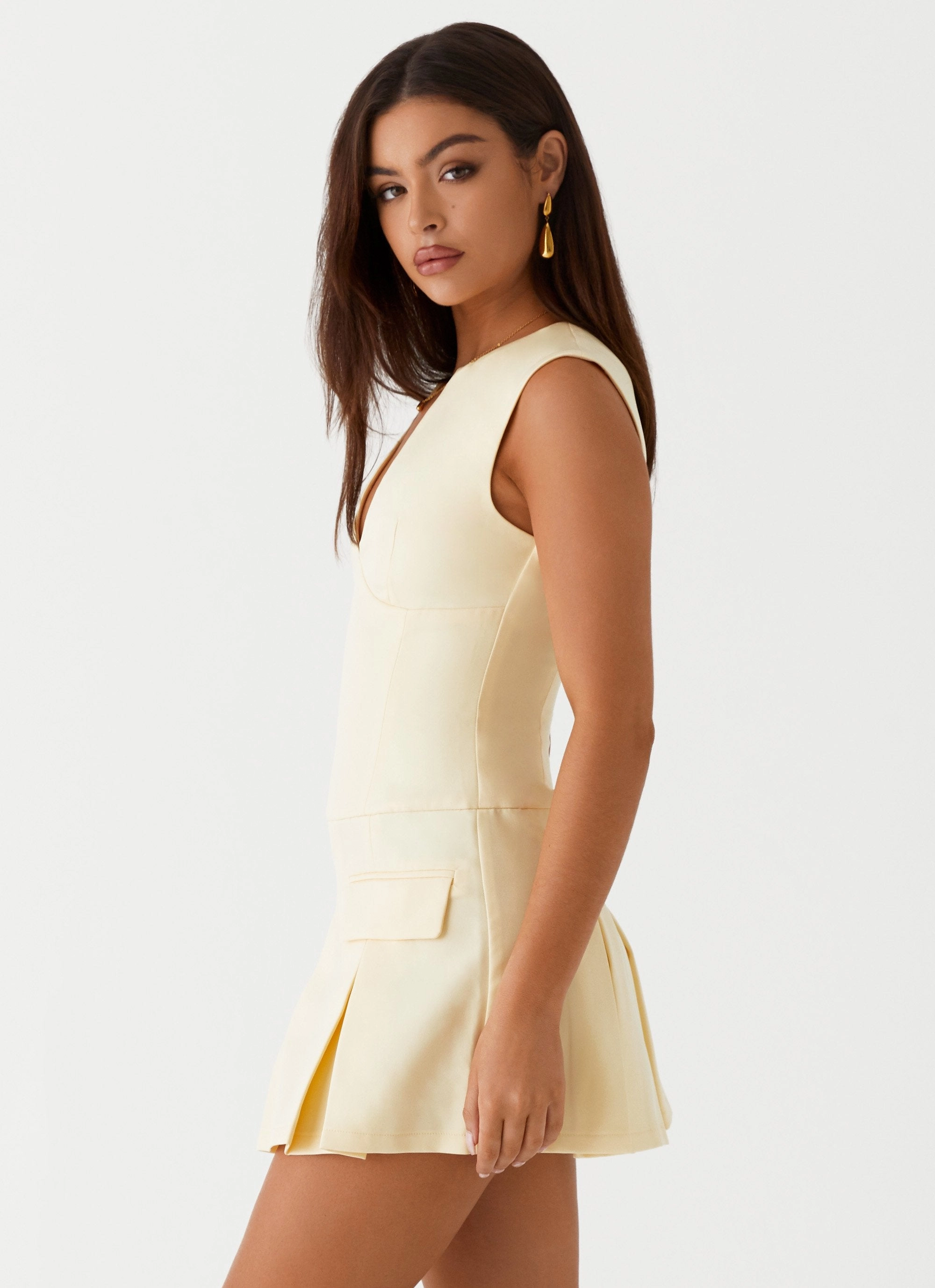 Cassia Mini Dress - Yellow Relaxed Vibe