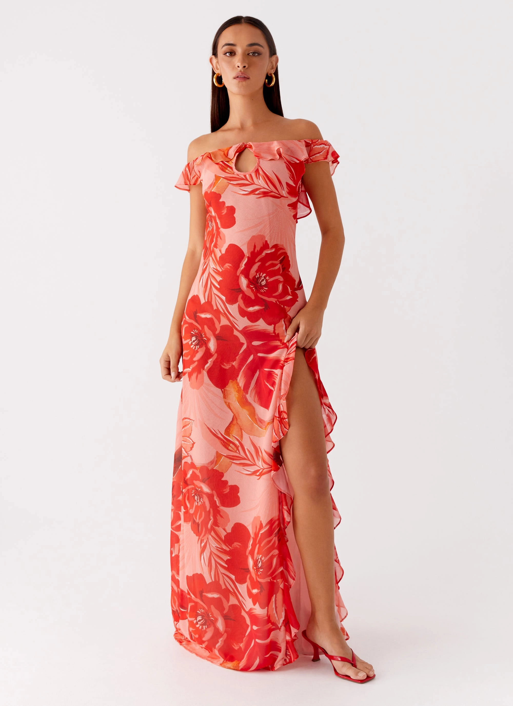 Airy Silk Cassiday Maxi Dress - Sicily Sunsets Print