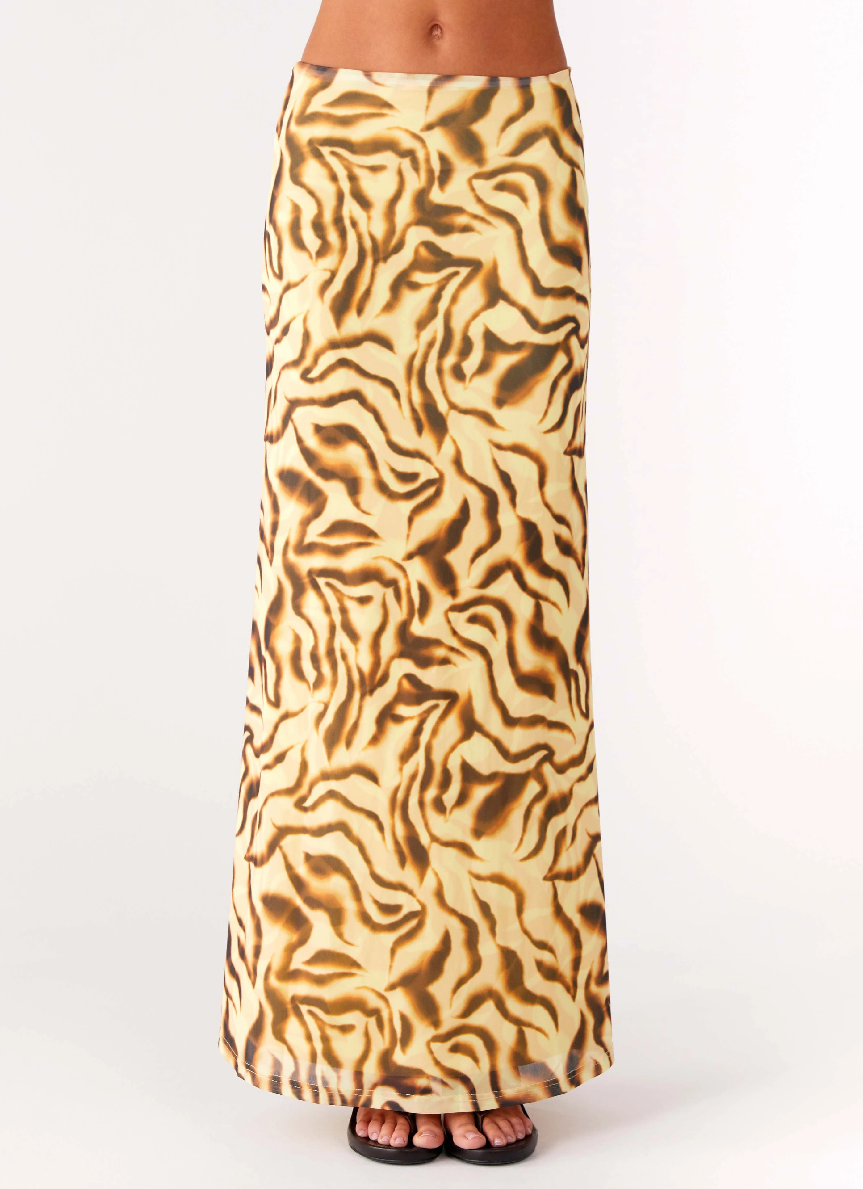 All-day Comfort Chic Fit Call Me Low Rise Maxi Skirt - Yellow Zebra