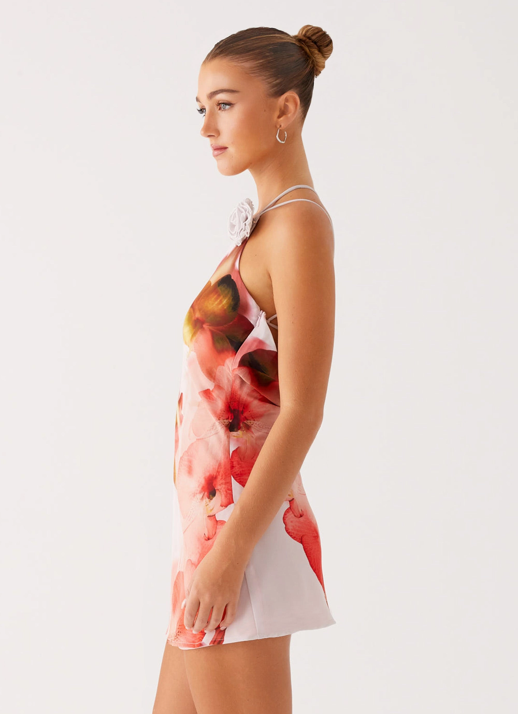 Kia Mini Dress - Peach Rose Minimal Details