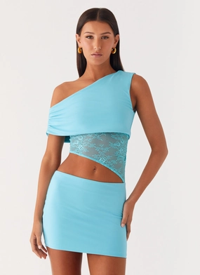 Grace Flow Grab Quick Love Motion Mini Dress - Aqua Blue