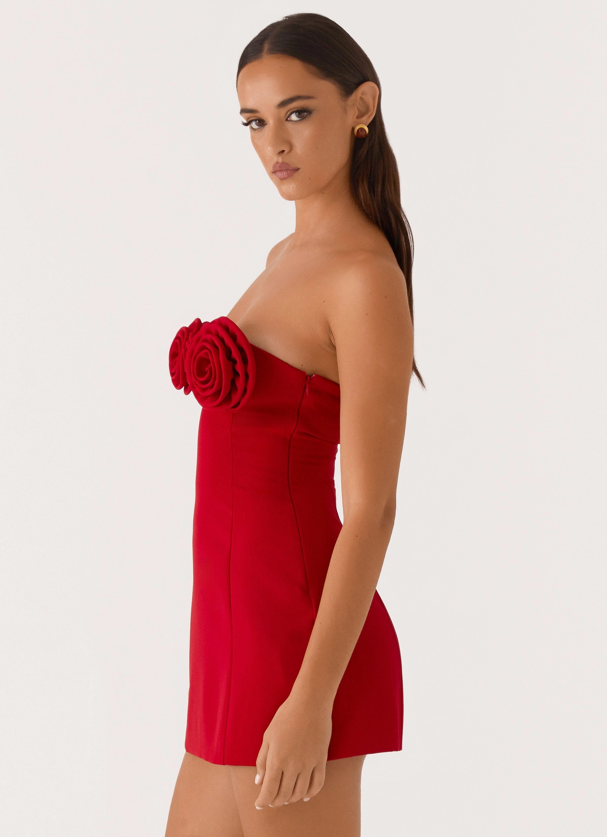 Patsie Strapless Mini Dress - Red Eye Catching