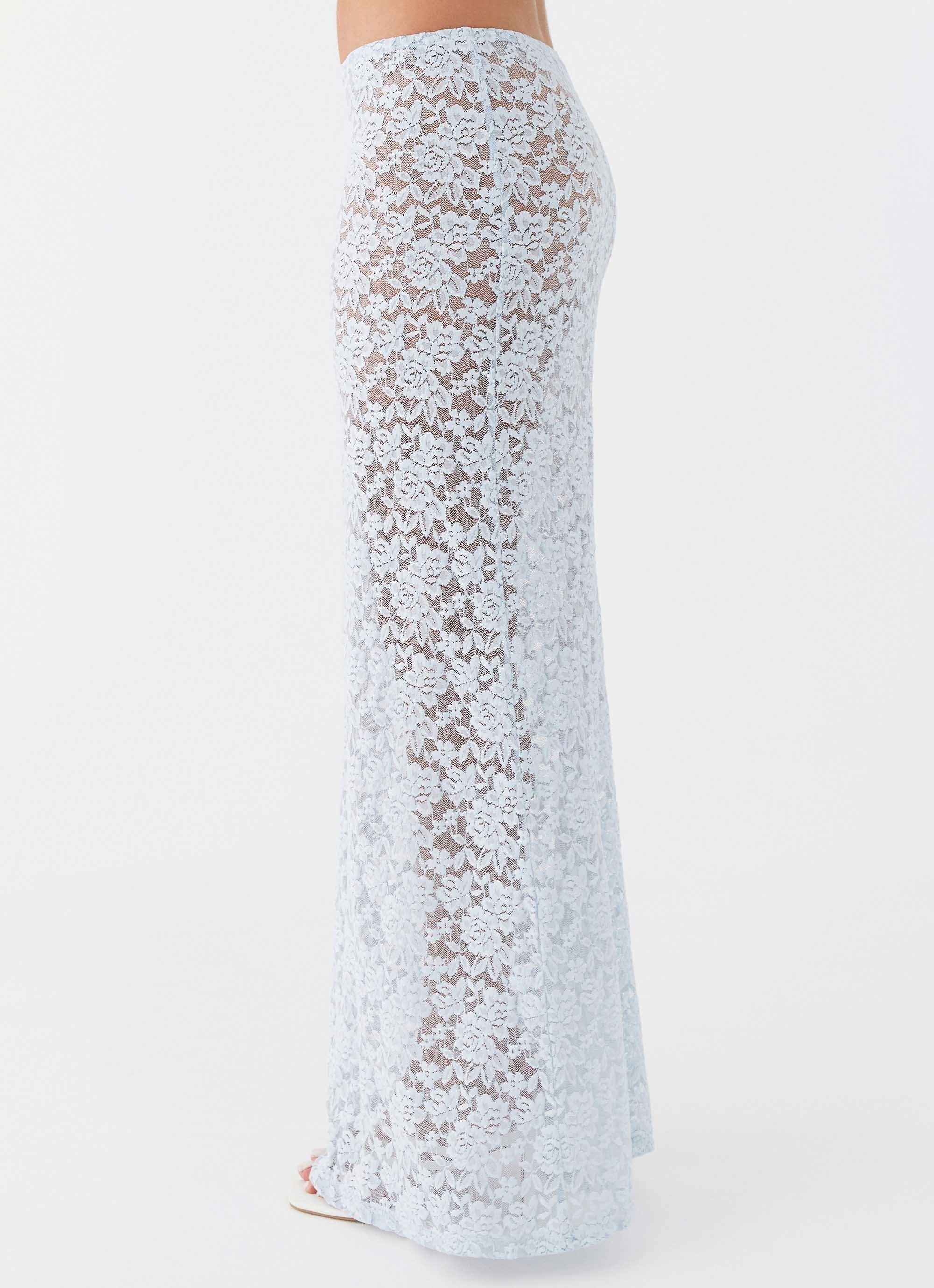 Air Circulation Zephyra Lace Maxi Skirt - Blue Cloud