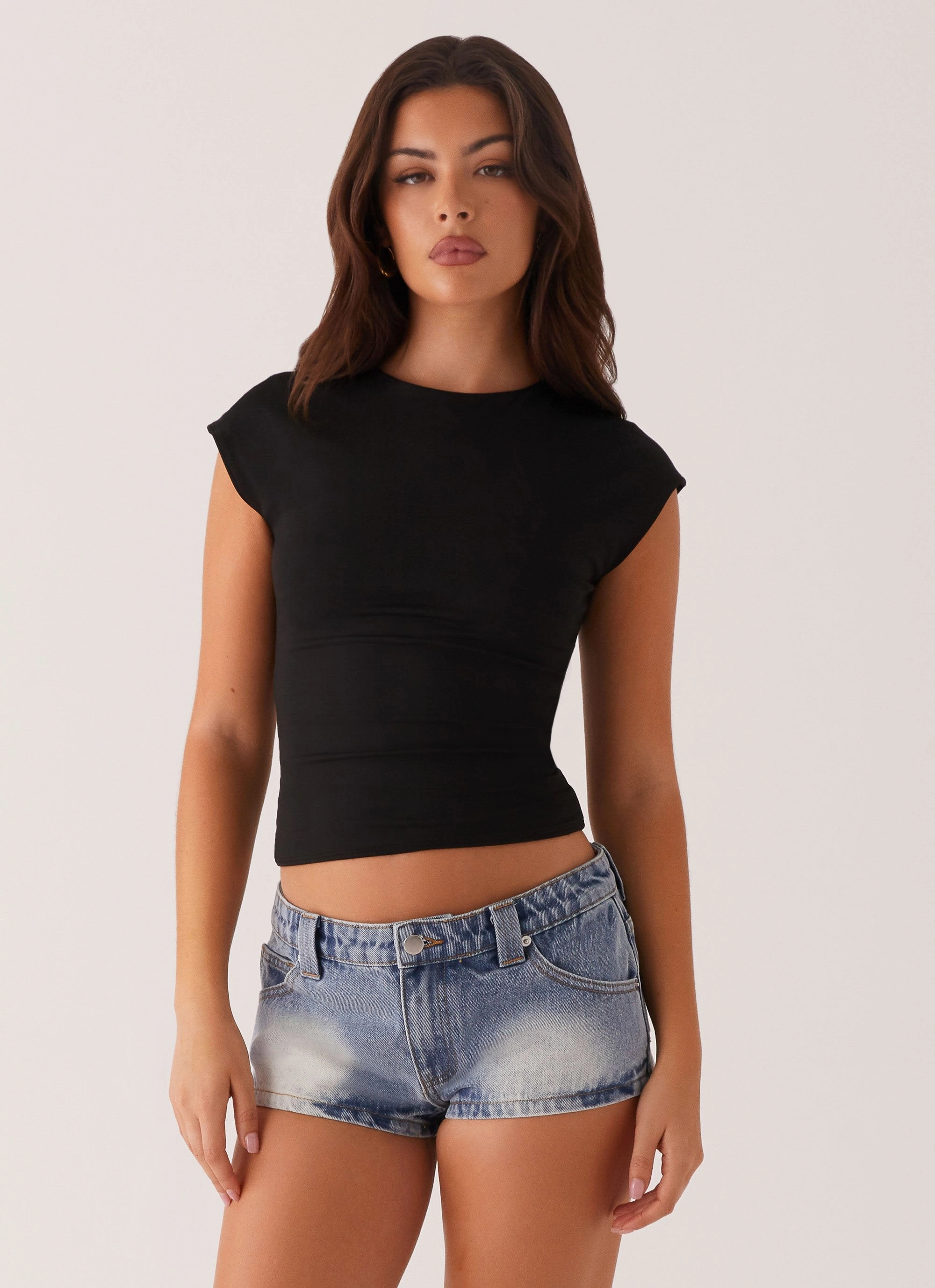 Slim Look Fit Headland Low Rise Denim Shorts - Light Wash Blue