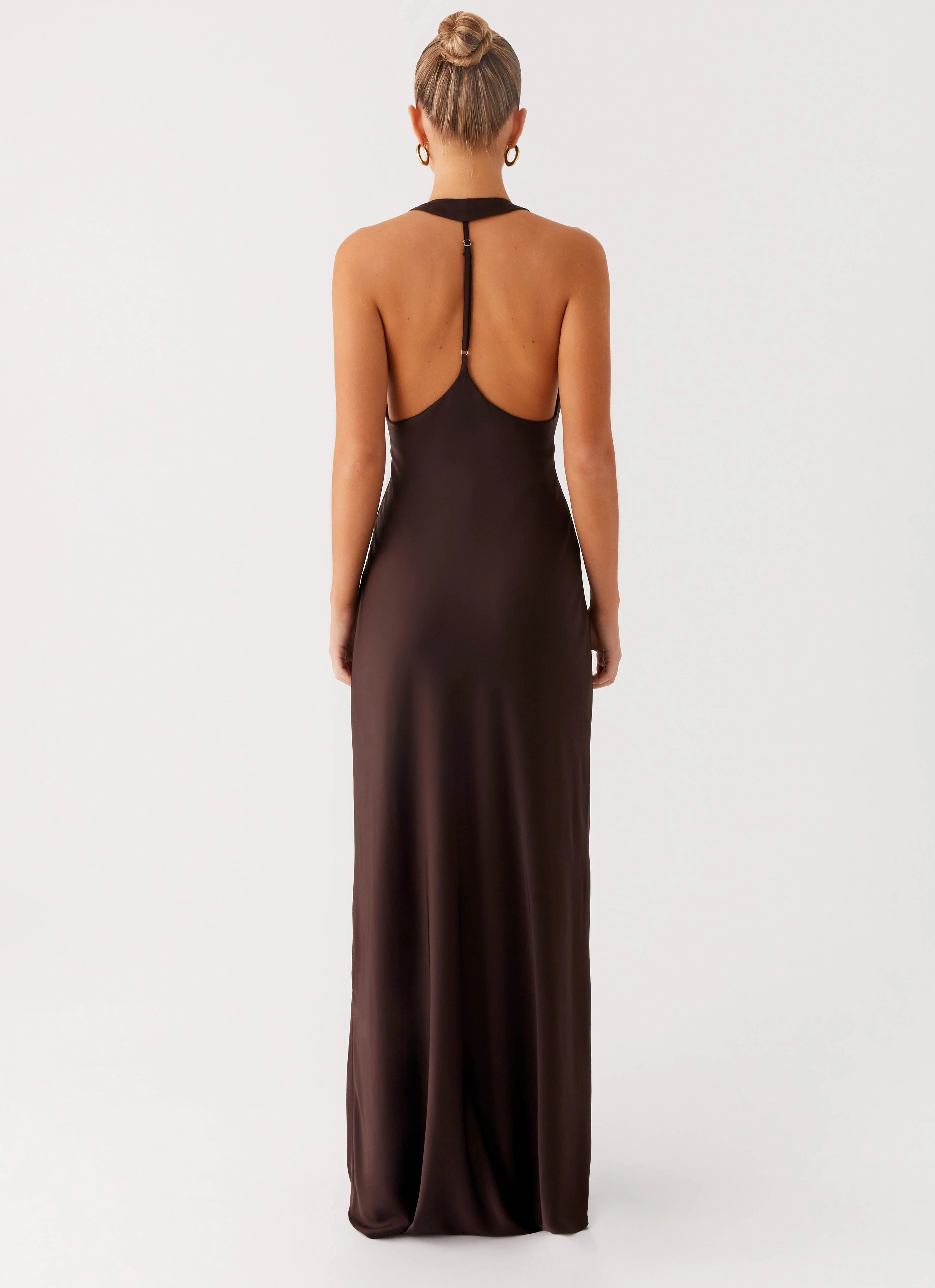 Angie Maxi Dress - Chocolate Sheer Panel