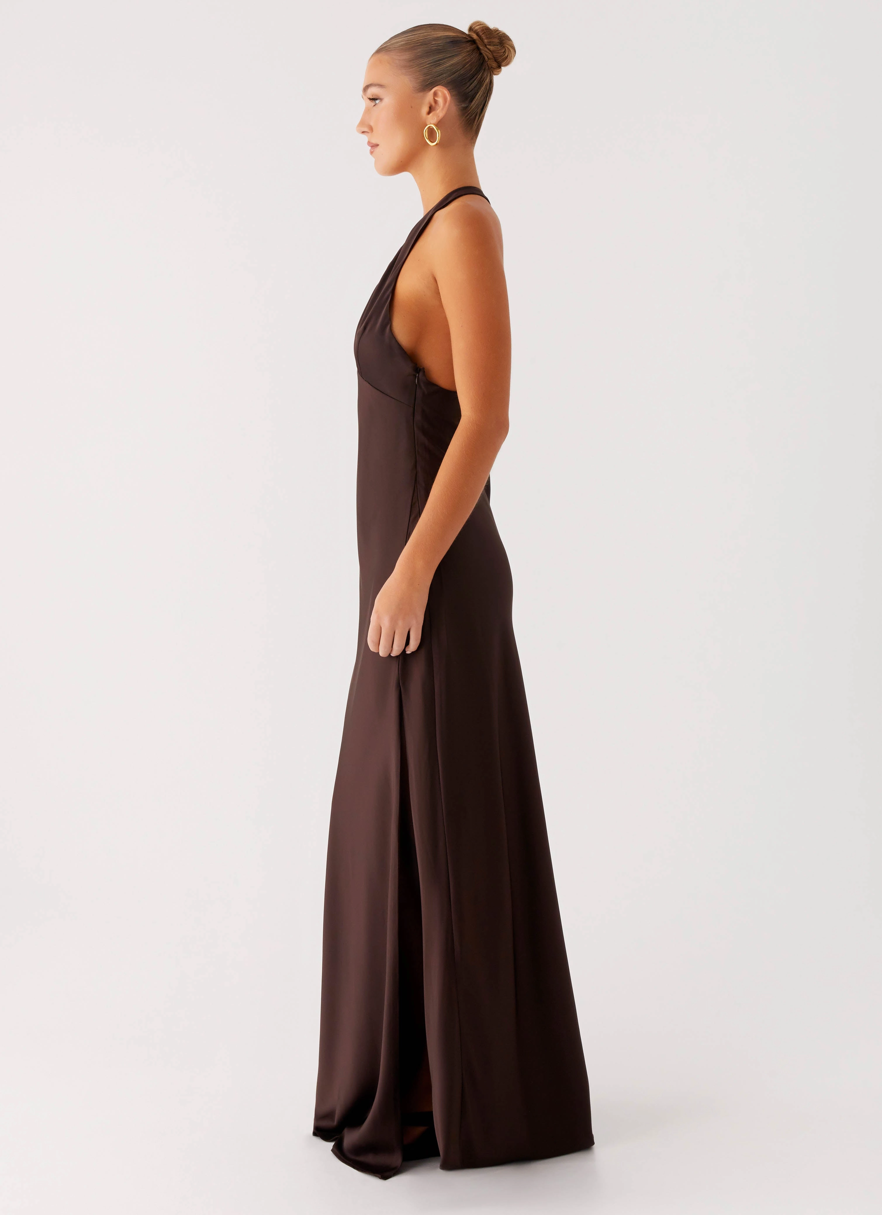 Angie Maxi Dress - Chocolate Classic Move Matte Fabric