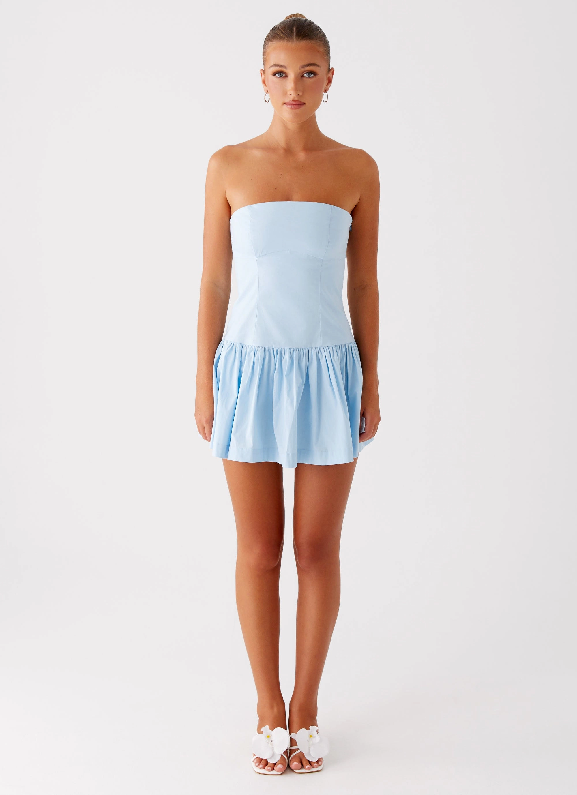 Dreamy Silhouette Timeless Soft Riviera Mini Dress - Blue