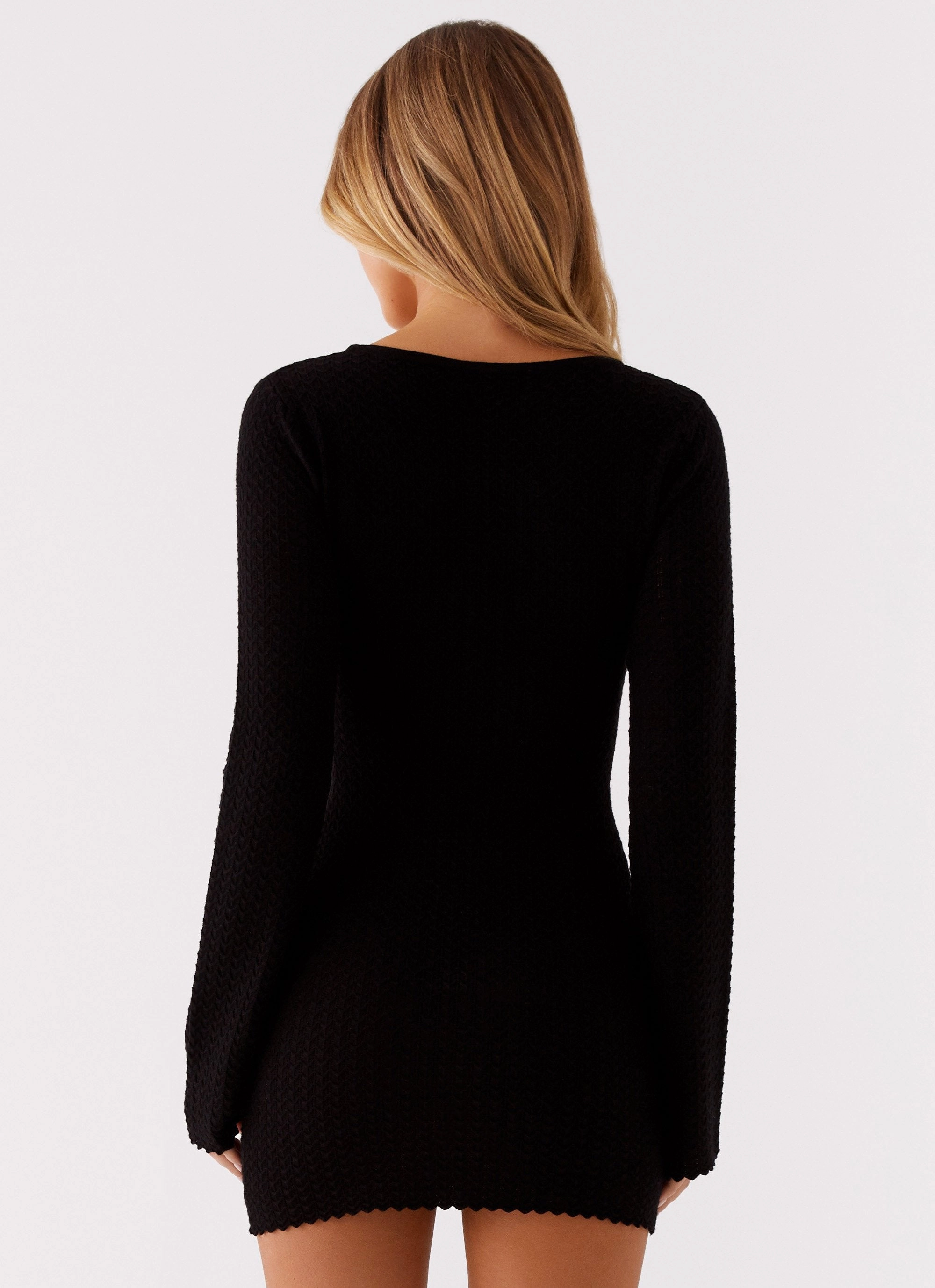 Lavelle Knit Mini Dress - Black Comfortable Waist Design Style Option