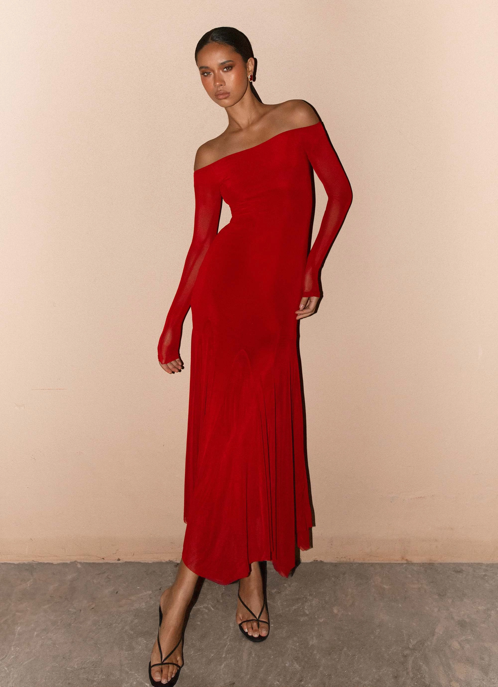 Lightweight warm-weather dress Dew Tone Maribel Maxi Dress - Red