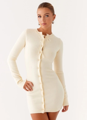 Bloom Zone Date Nightwear Zaffia Knit Mini Dress - Ivory