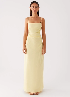 Invisible-Zip Casual Layers Selah Maxi Dress - Yellow