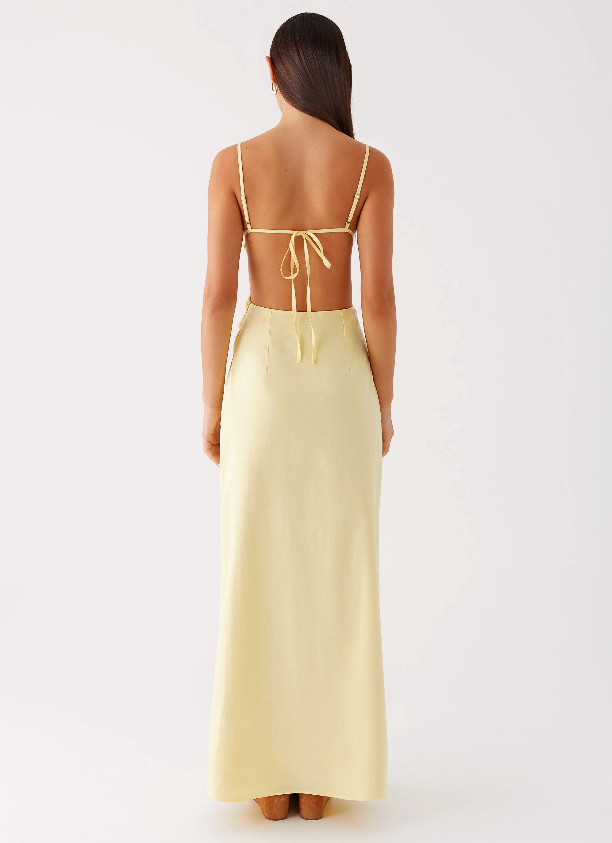 Selah Maxi Dress - Yellow Tailored Waistband Comfort Mode