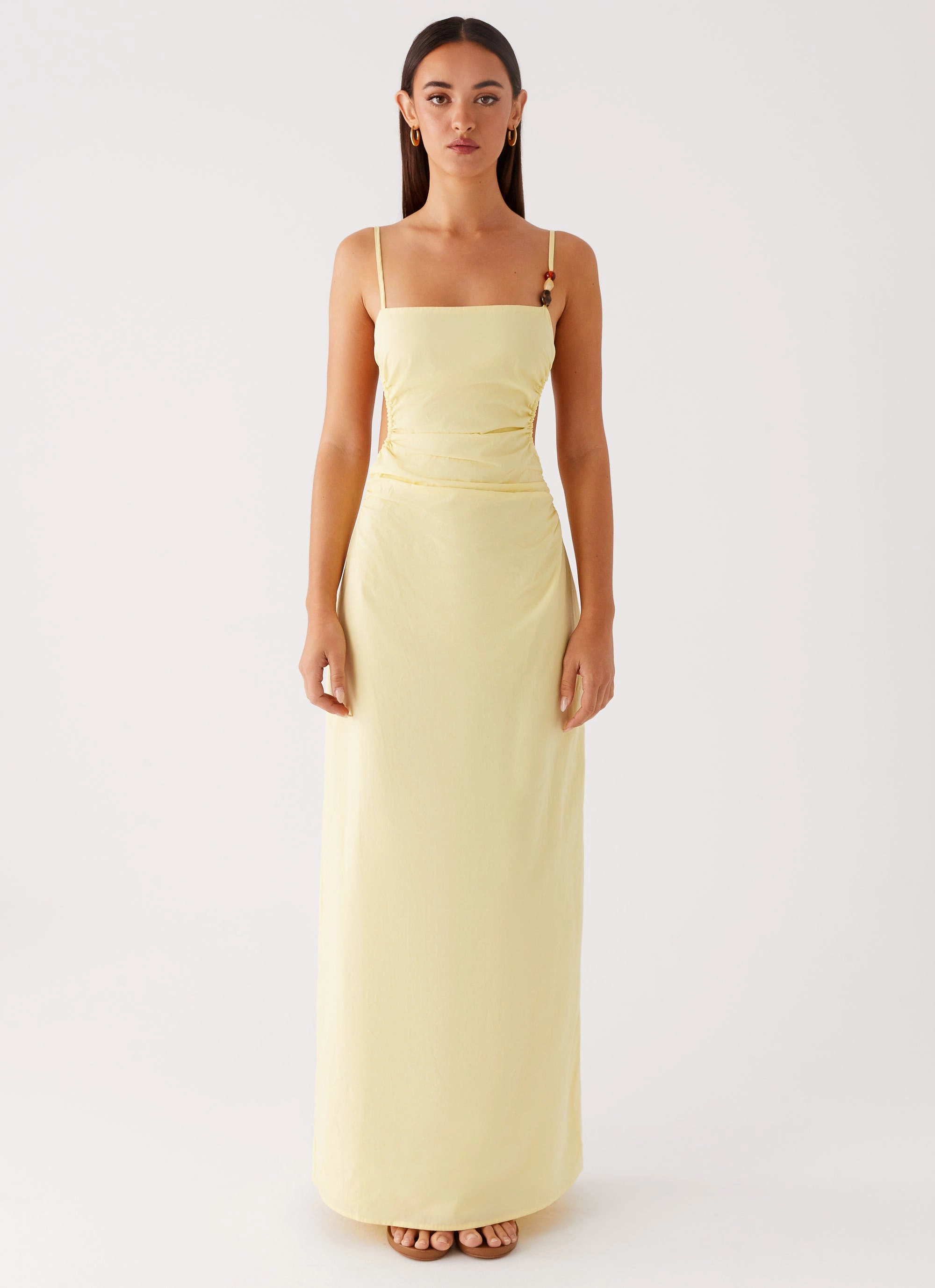 Invisible-Zip Casual Layers Selah Maxi Dress - Yellow