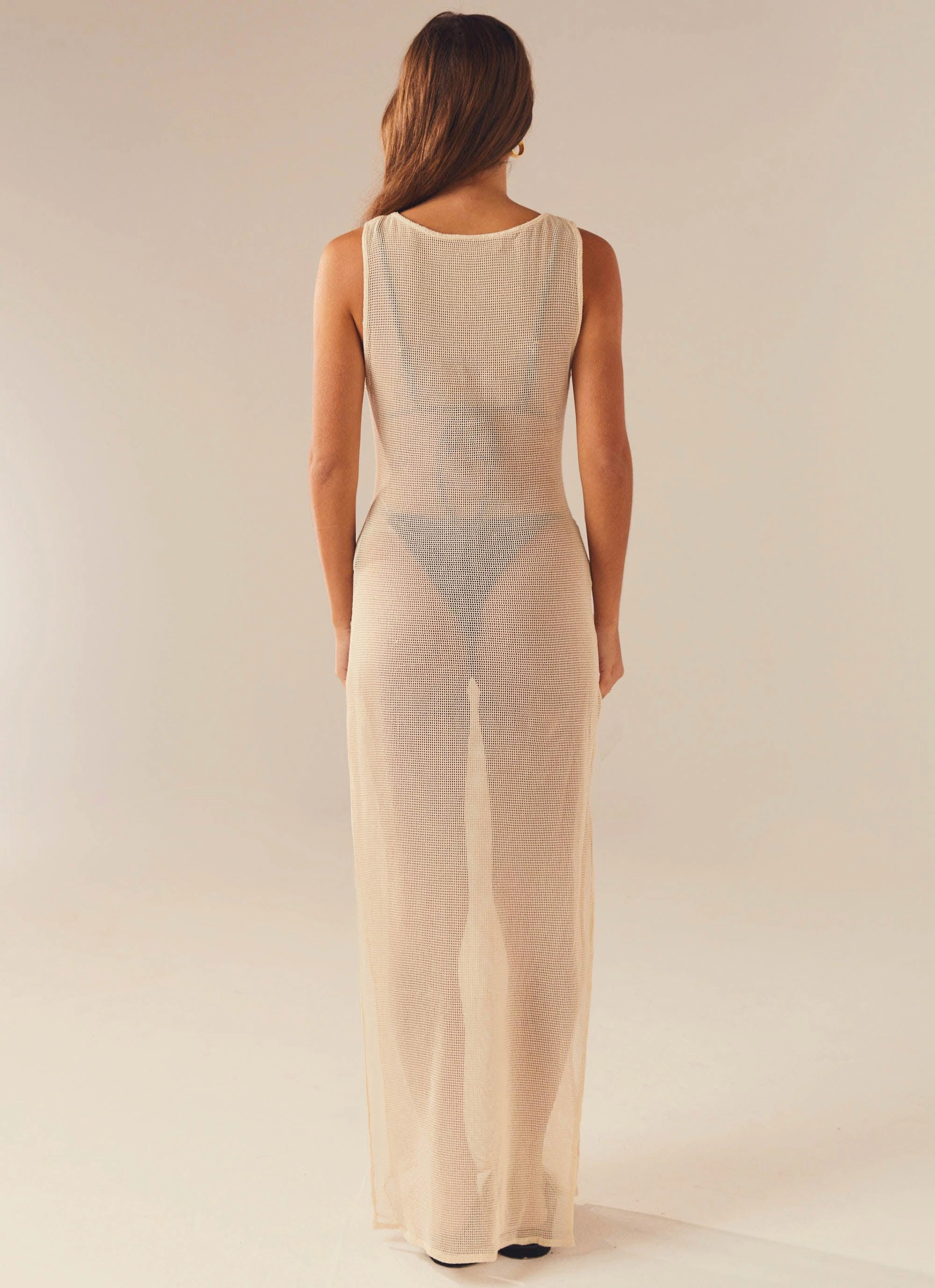 Caught Up Maxi Dress - Beige Fashionable appearance Boat-Neck