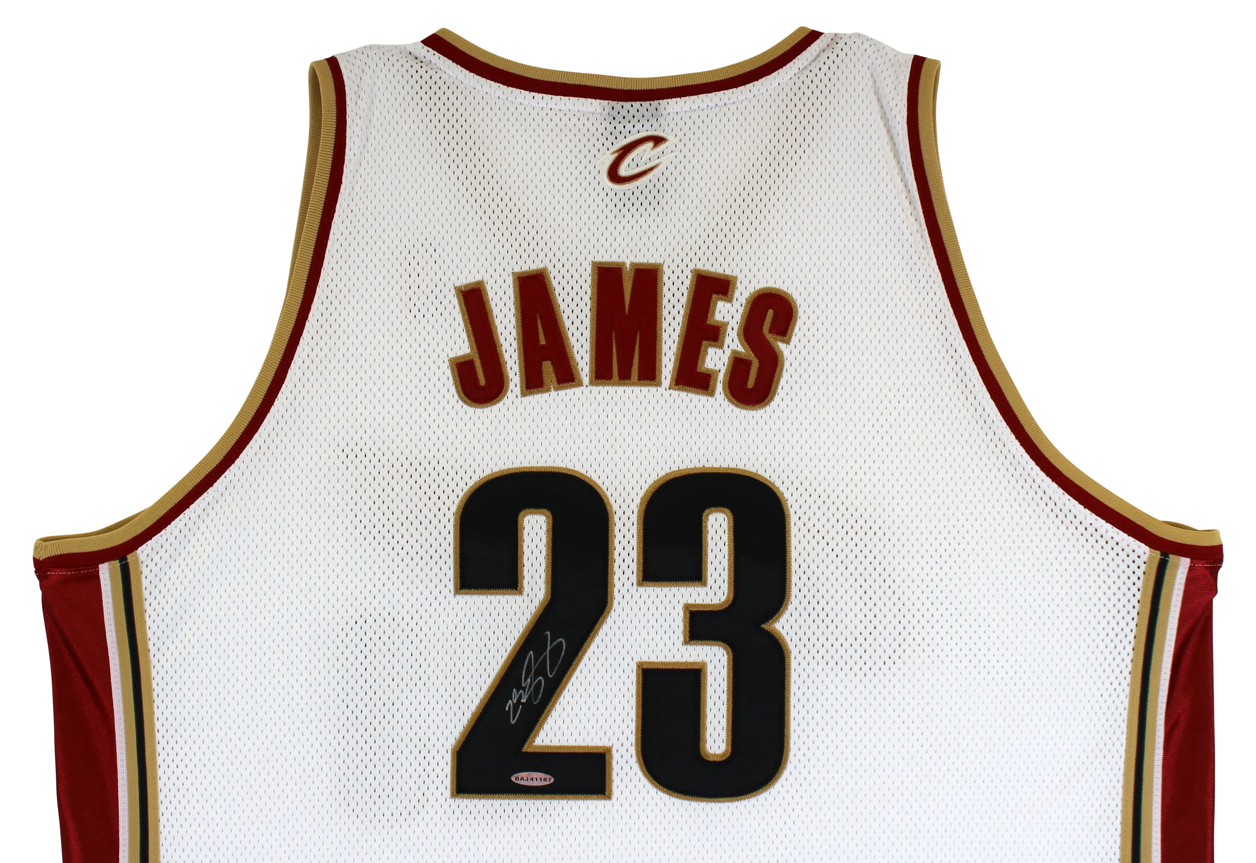 Cavaliers LeBron James Authentic Signed 2003 White Reebok Jersey UDA #BAJ41187
