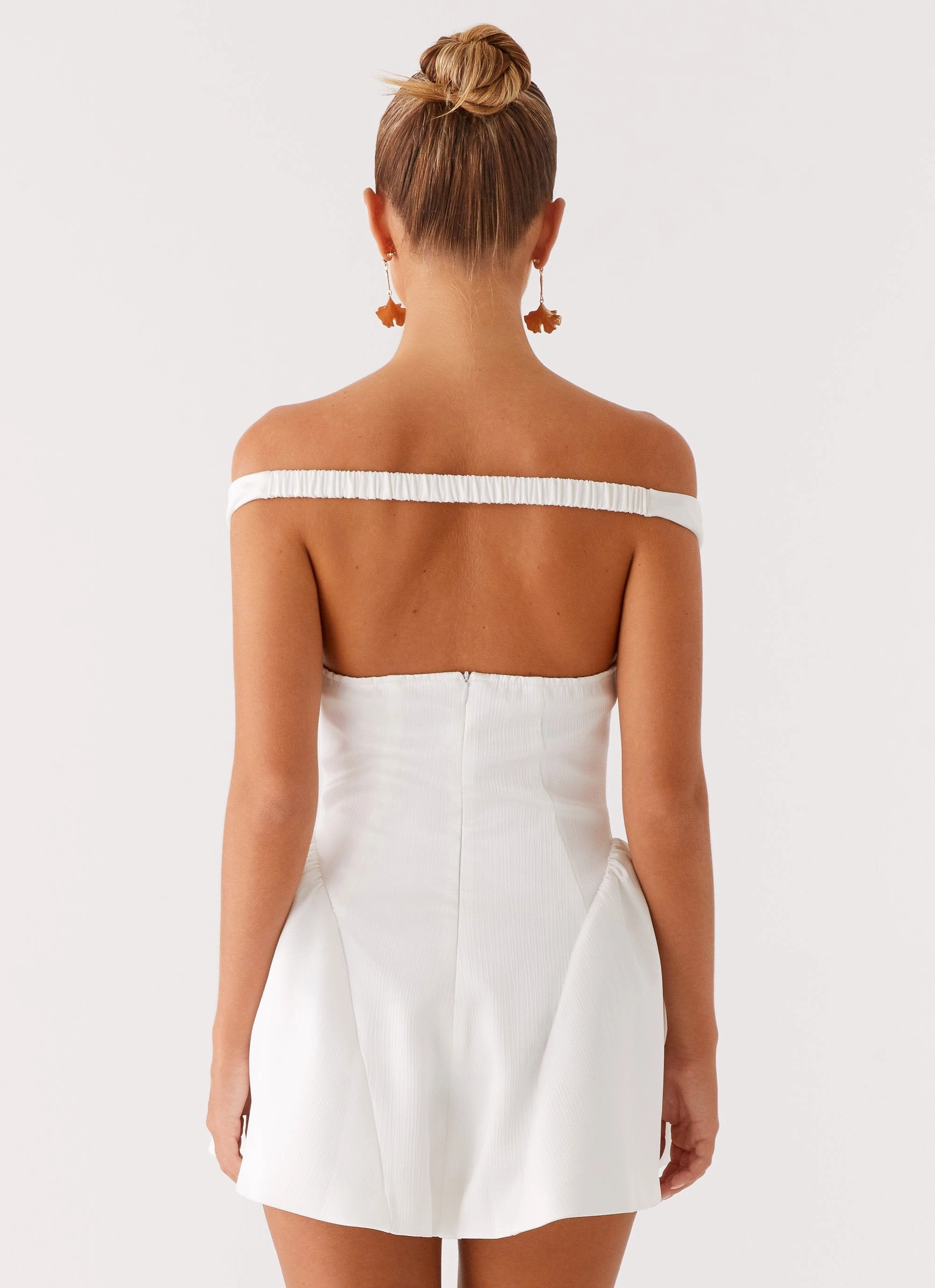 Cavella Mini Dress - White Light Coral Lightweight Material