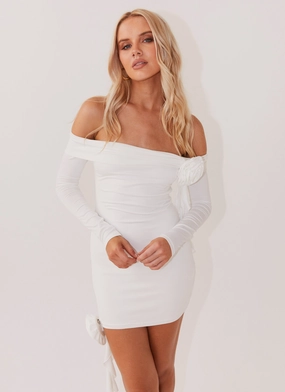 Cecilia Rose Mini Dress - White Chic Comfort Look